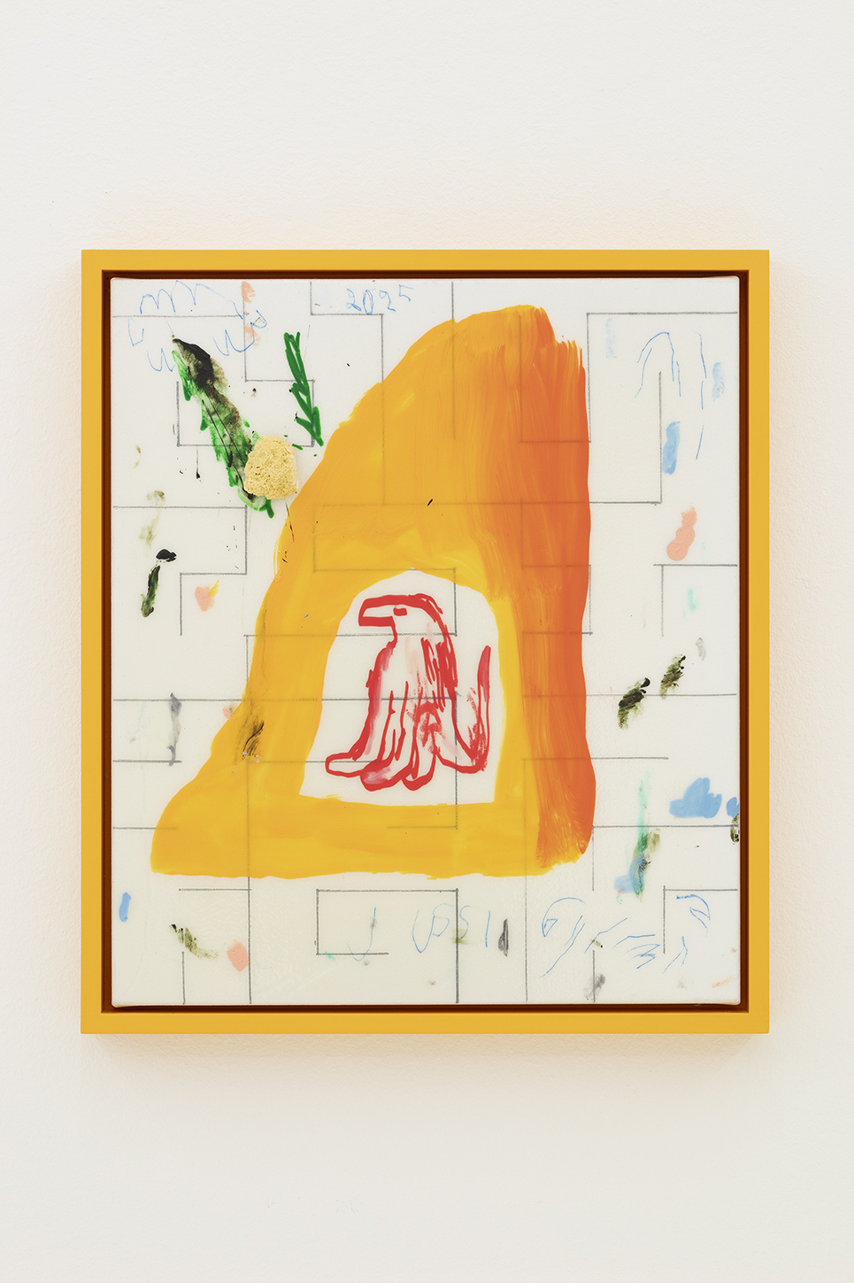 Jussi Goman: Fine (2025), acrylic on canvas, framed, 46 x 40 cm.