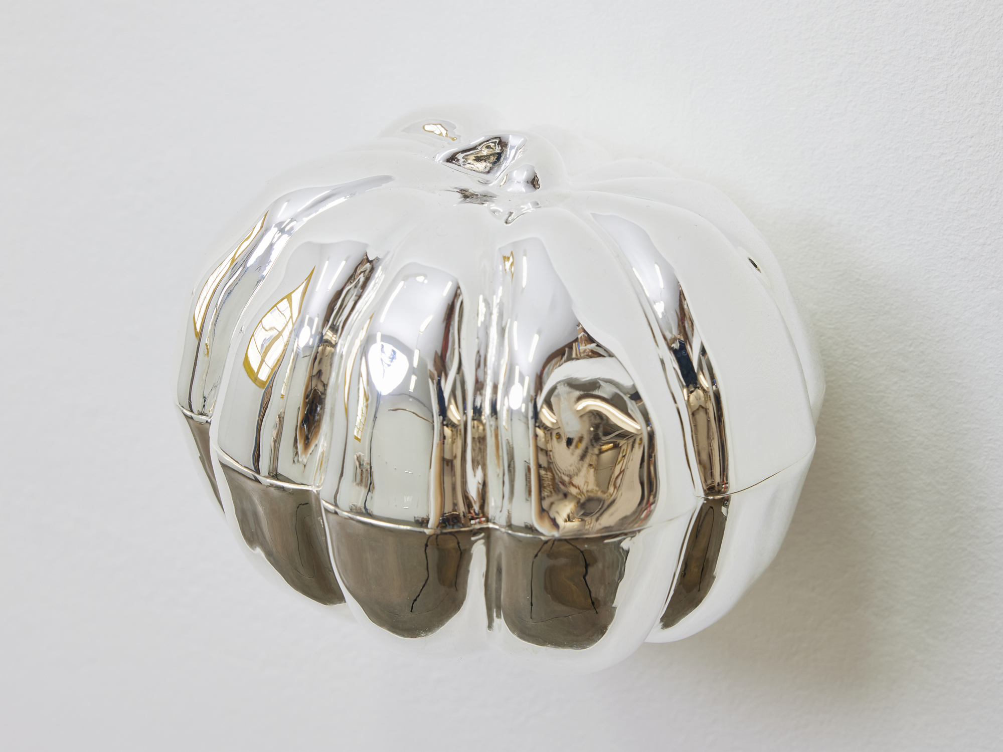 Julien Monnerie, Pumpkin, 2025, silver - plated pewter, 14 x 10.5 x 13.2 cm, unique