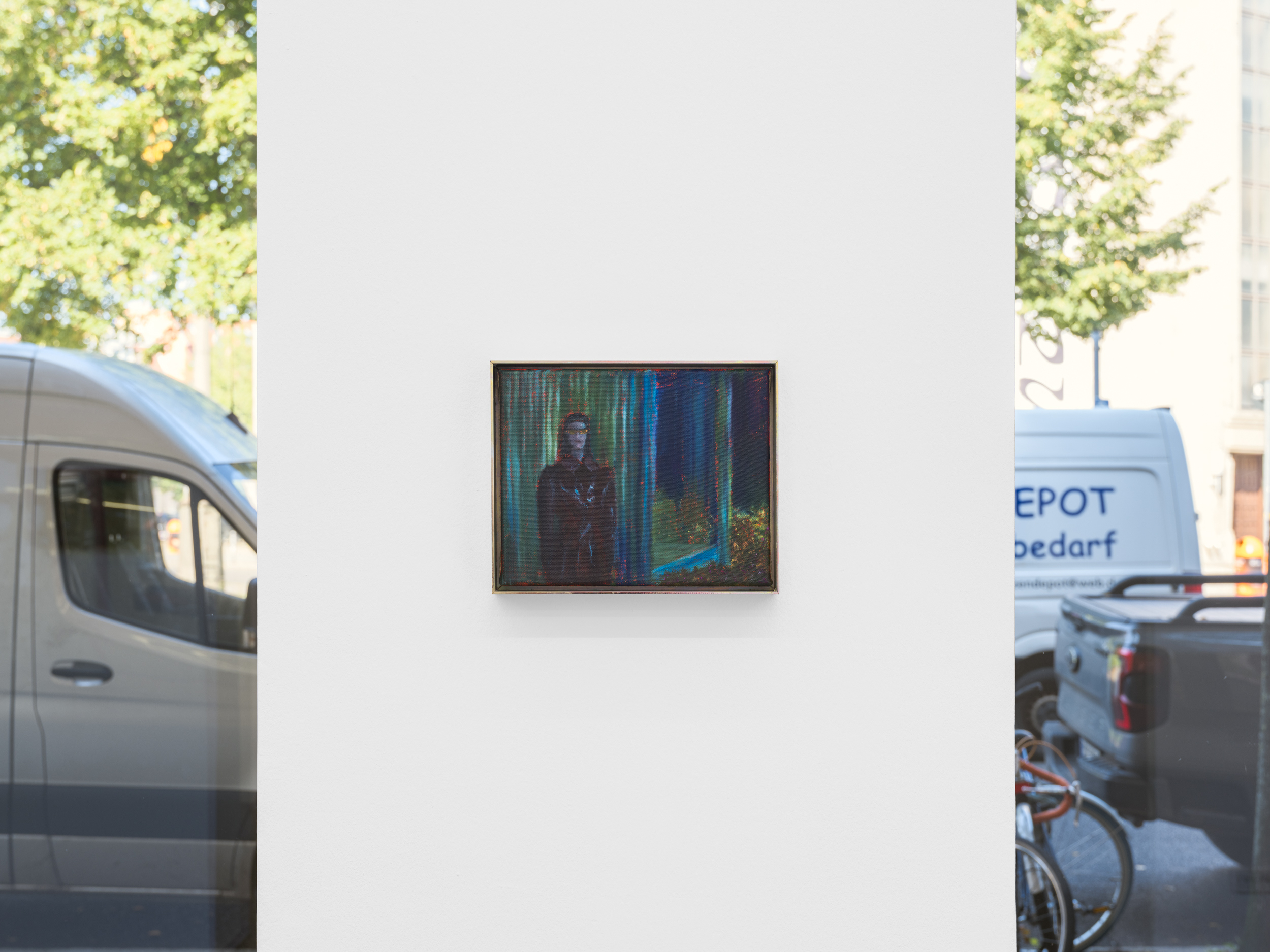 Marc Henry, Outside In, 2025, Oil on linen, galvanized steel frame, 24 x 30 cm