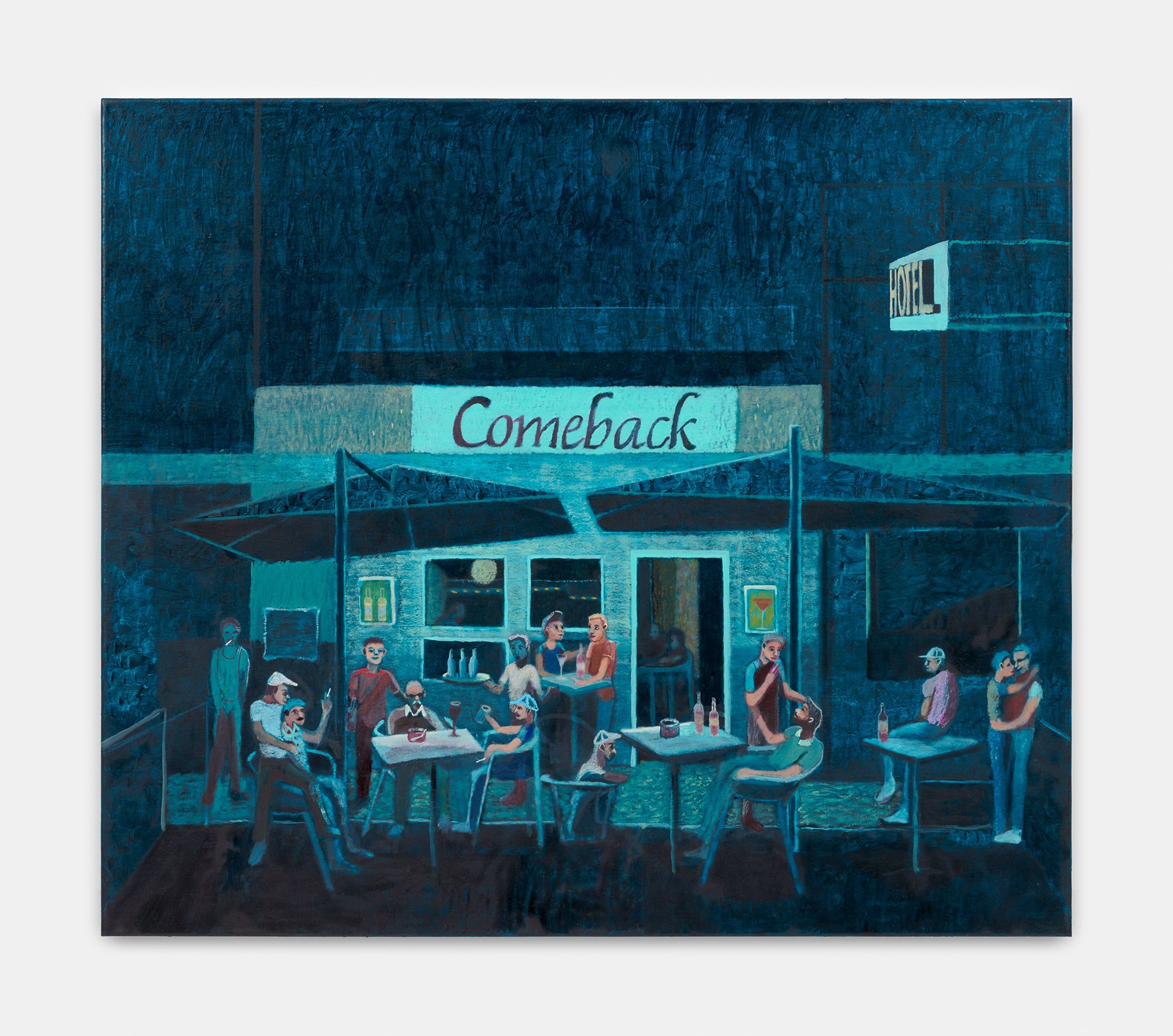 Hustlers and Johns, 2025, Oil on linen, 95 x 110 cm