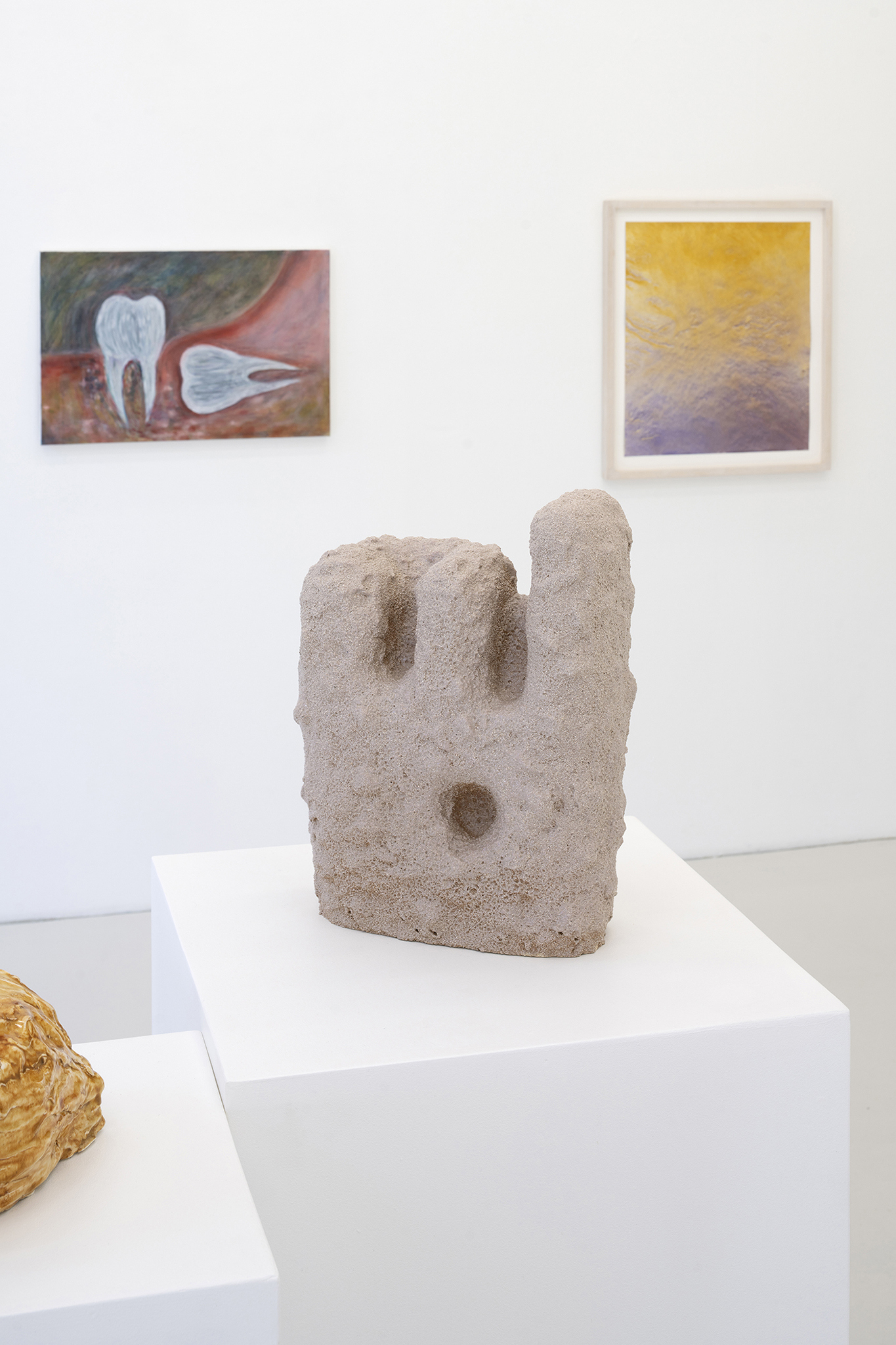Sigve Knutson, "Shotcrete Ceramics Small Light Pink," 2024 (Stoneware, glaze, 39 x 32 x 17 cm).