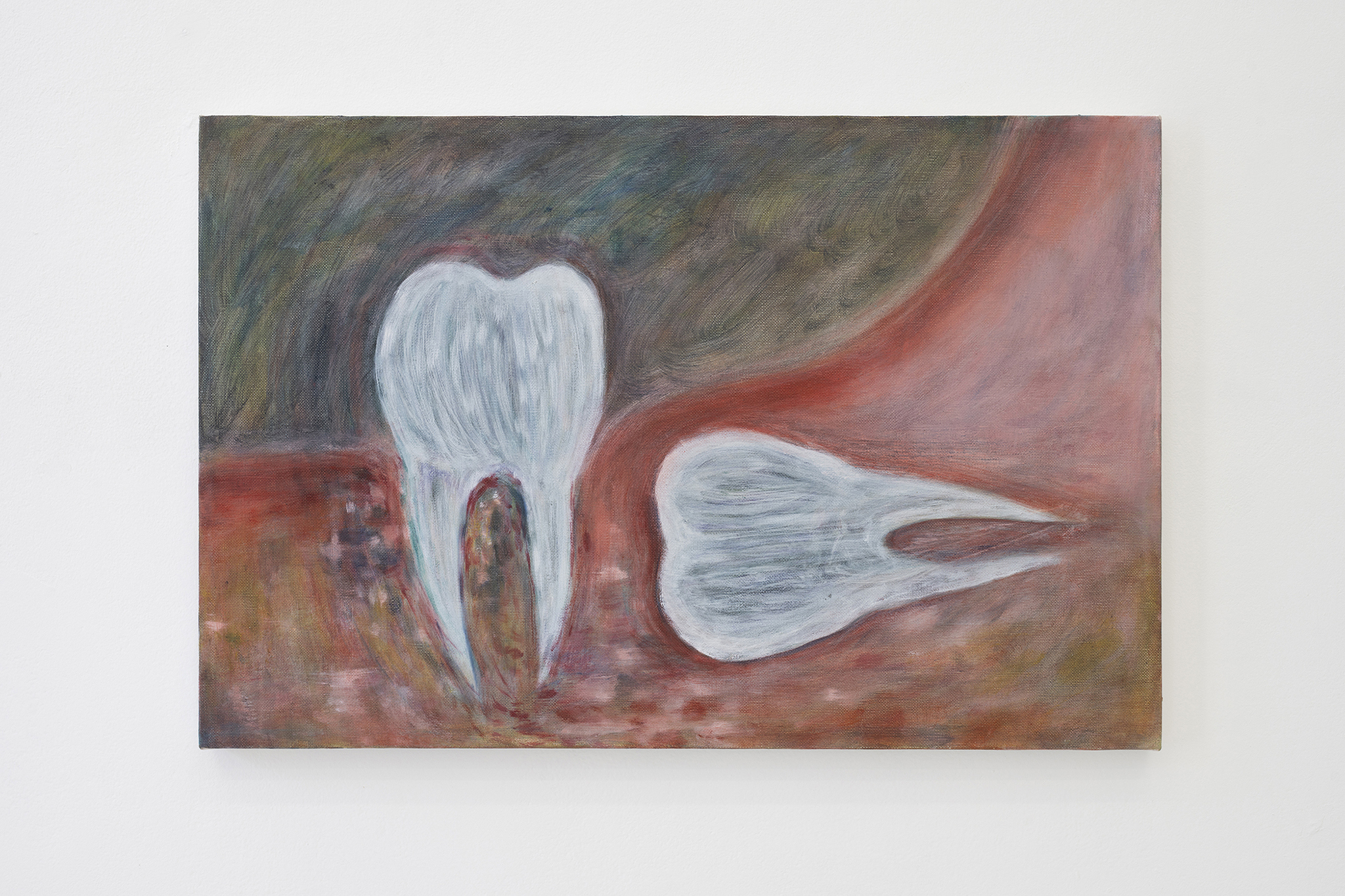 Naeun Kang, "Certain Togetherness," 2024 (Oil on primed polyester, 38 x 60 cm).