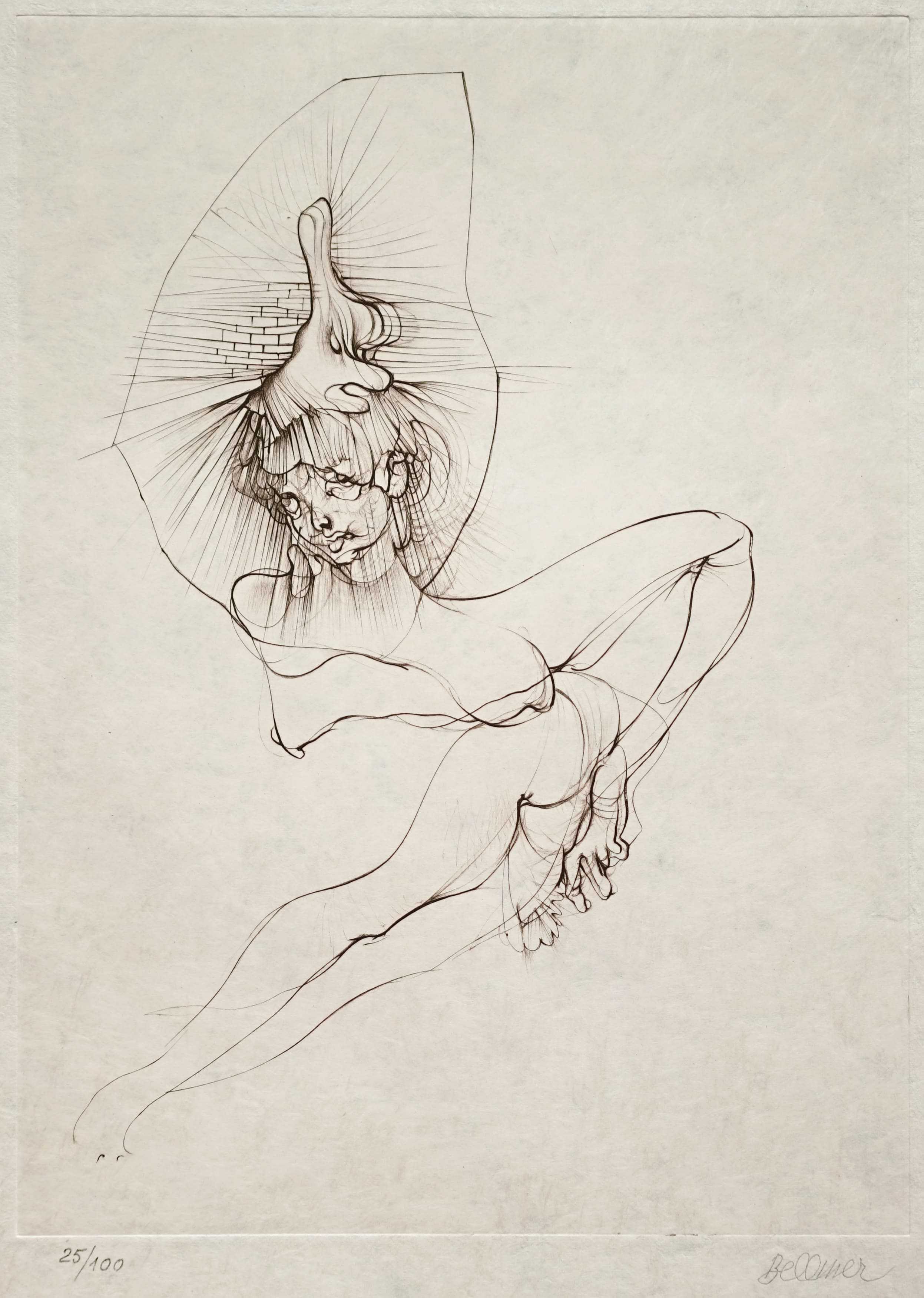 Hans Bellmer, L´ Équilibriste, 1970, etching, plate size 30 x 22 cm, paper size 58 x 39 cm