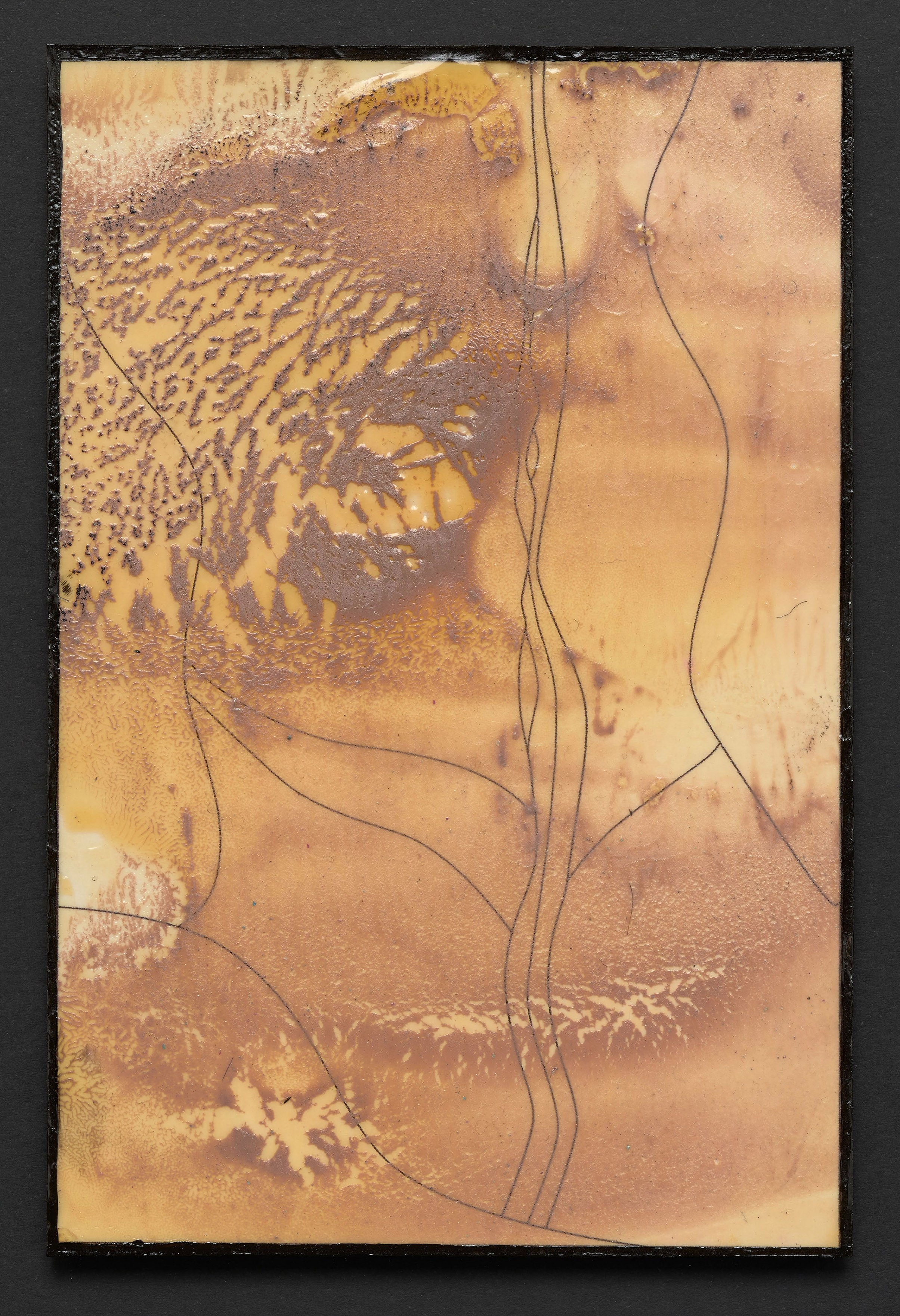 Sabrina Fritsch, nude2, 2024, nail polish, acrylic, shellac, ink on paper on cardboard, 15 x 10 cm