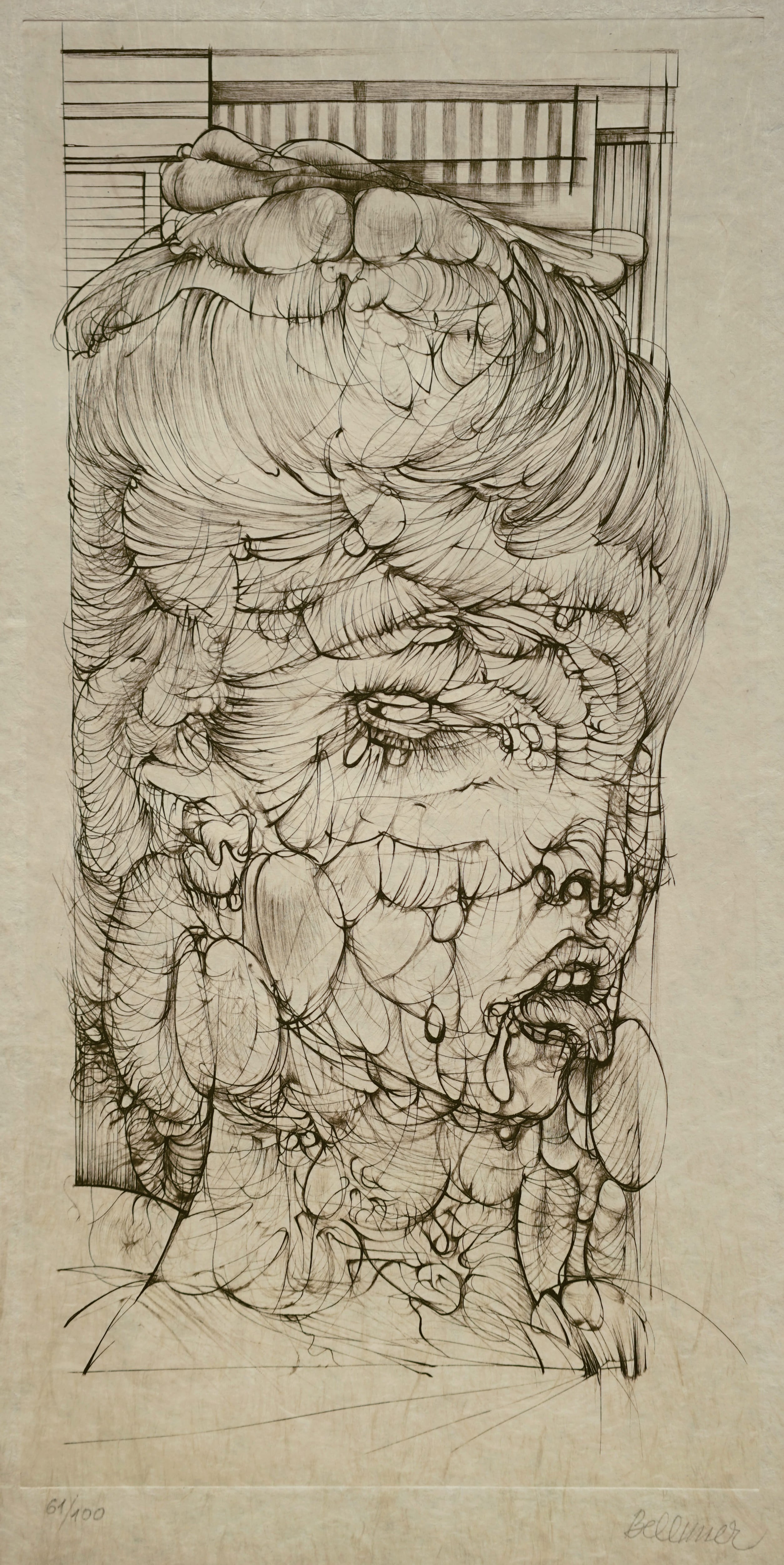 Hans Bellmer, Madame Edwarda, 1975, etching, plate size 36 x 18 cm, paper size 58 x 38 cm