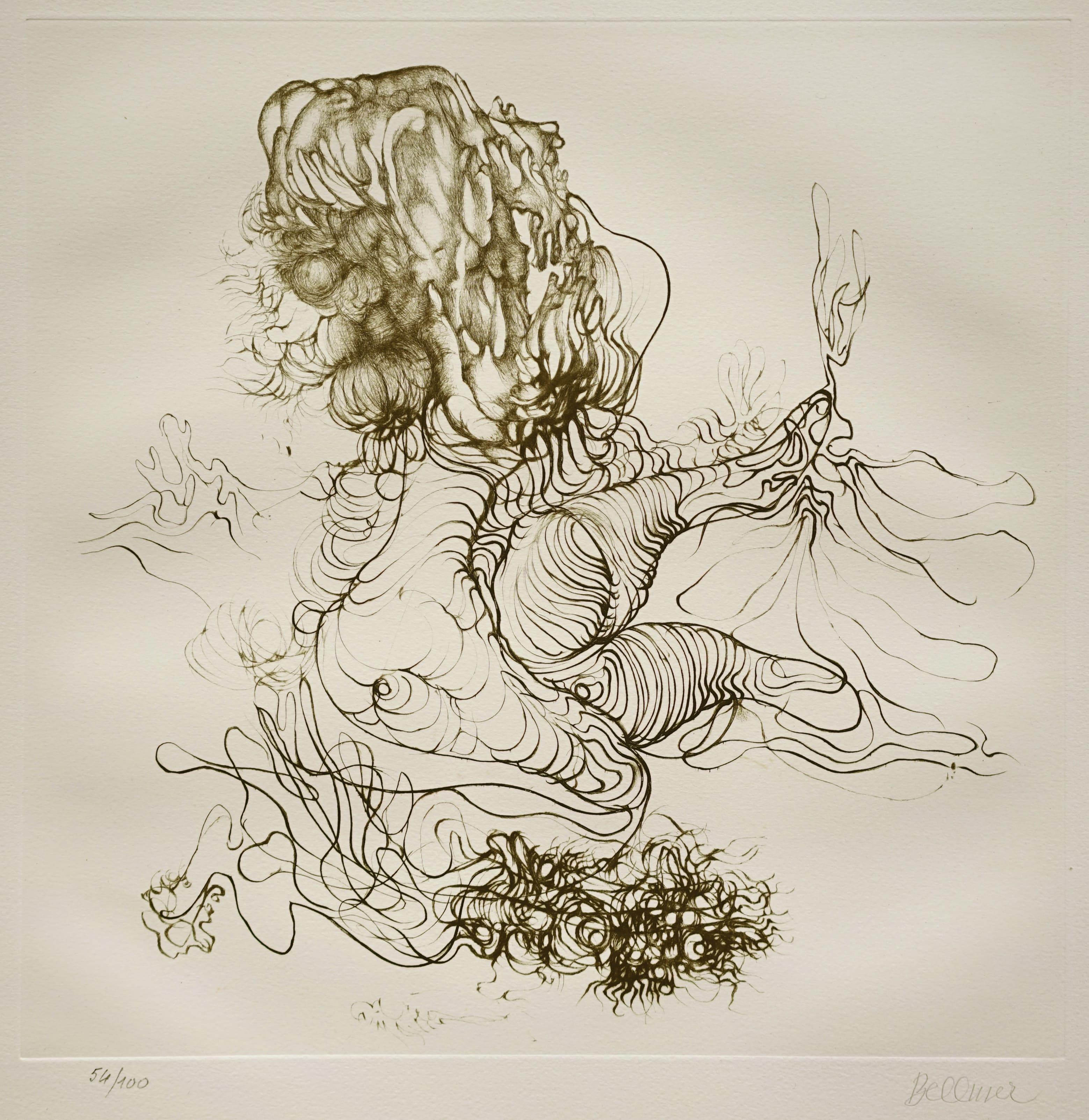 Hans Bellmer, Féminité végétale, 1970, etching, plate size 30 x 30 cm, paper size 66 x 50 cm
