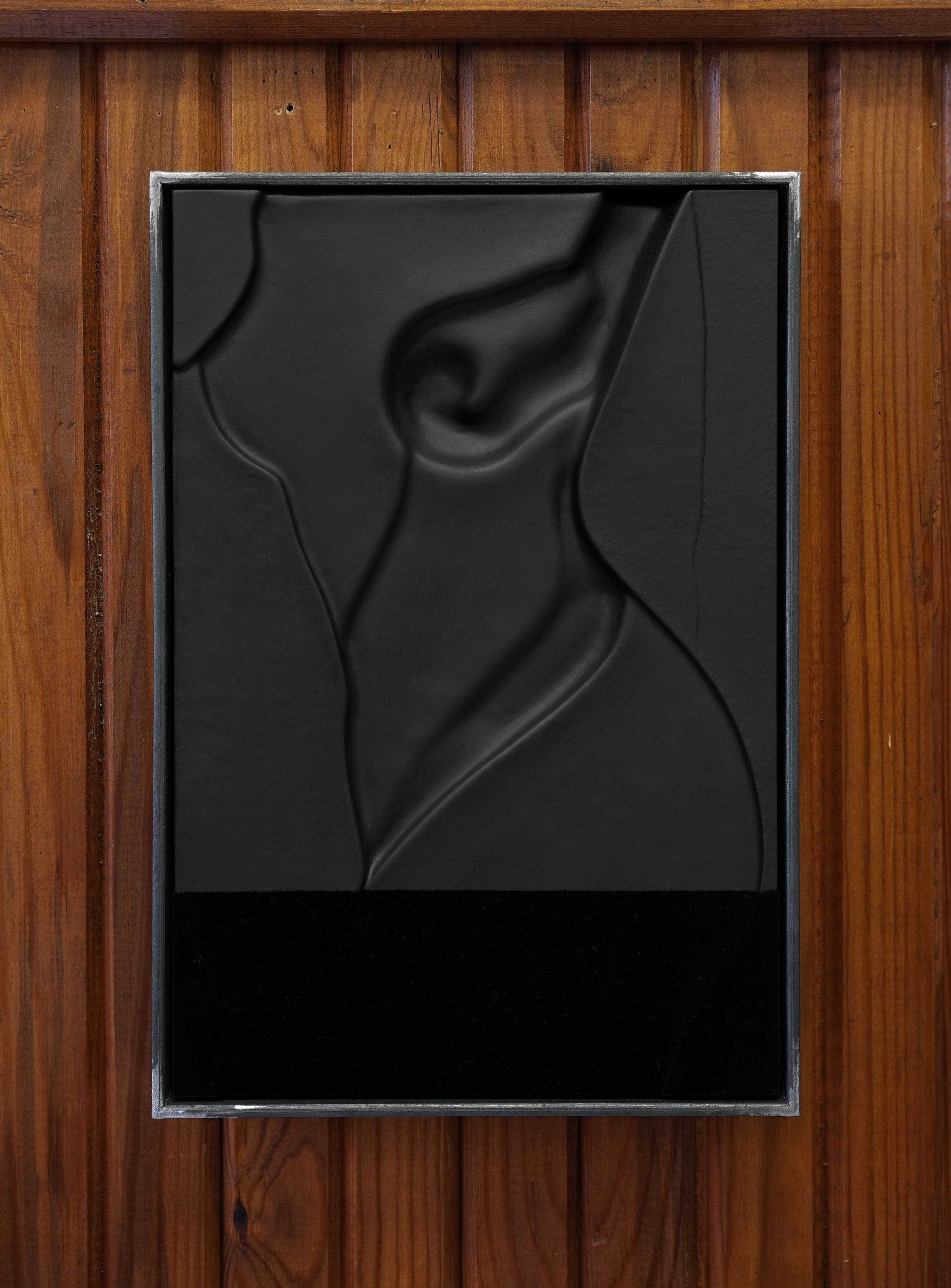 Sabrina Fritsch, Lan, 2025, Flock on acrylic on wood, 30 x 20 cm