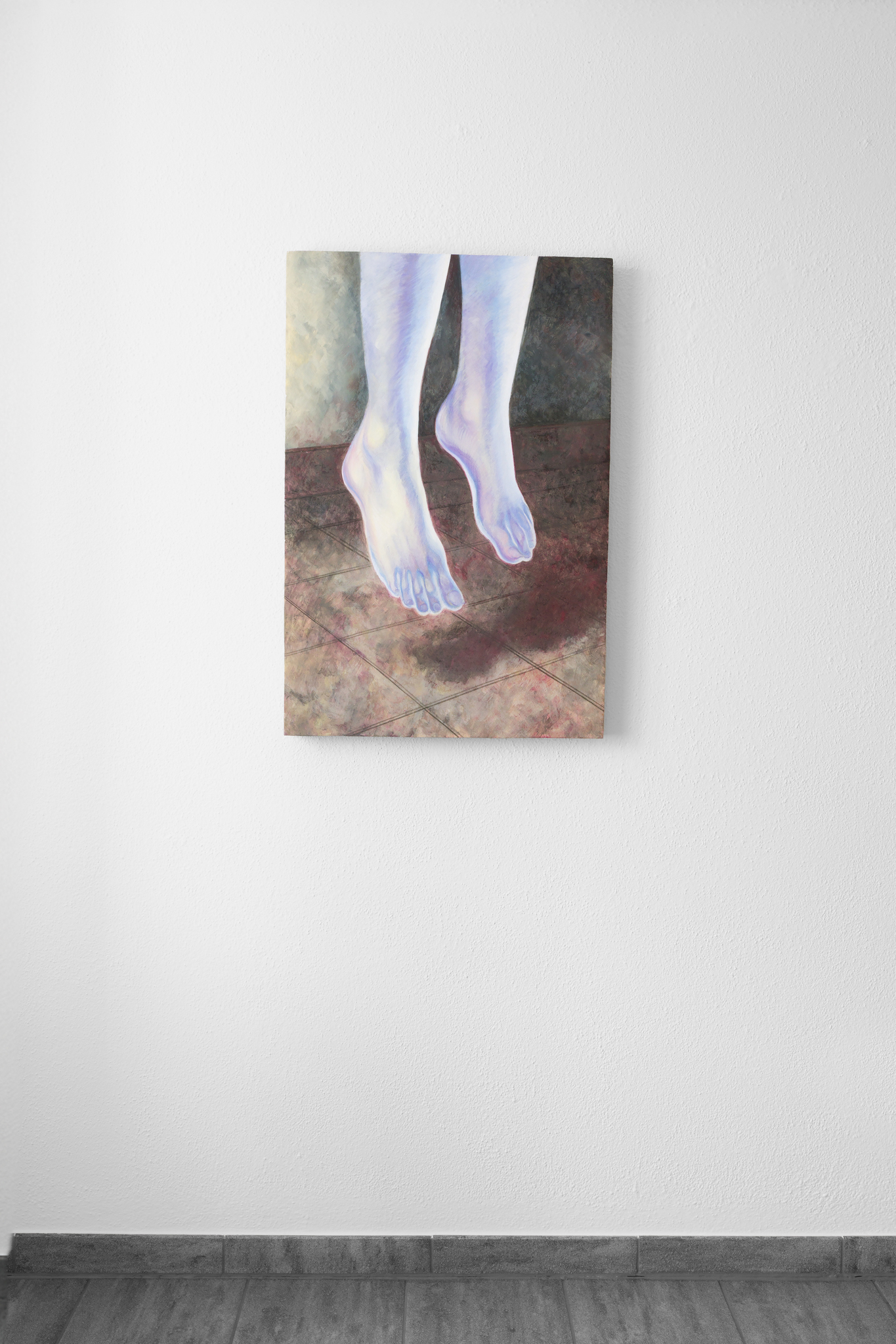 Christopher Friess, Learning to Fly, 2025, Fresco on wood wool, 89 × 60 cm
