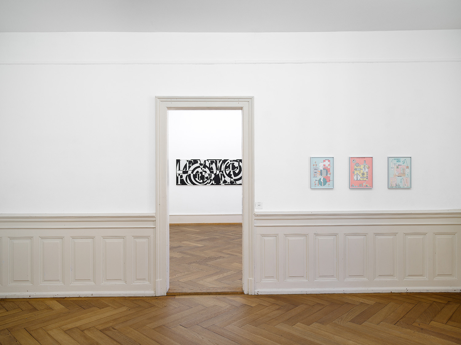 «ist der text der text der ausbleibt», 2025. Ausstellungsansicht Kunsthaus Langenthal. Foto: Cedric Mussano, Kunsthaus Langenthal. Courtesy: die Künstler:innen.