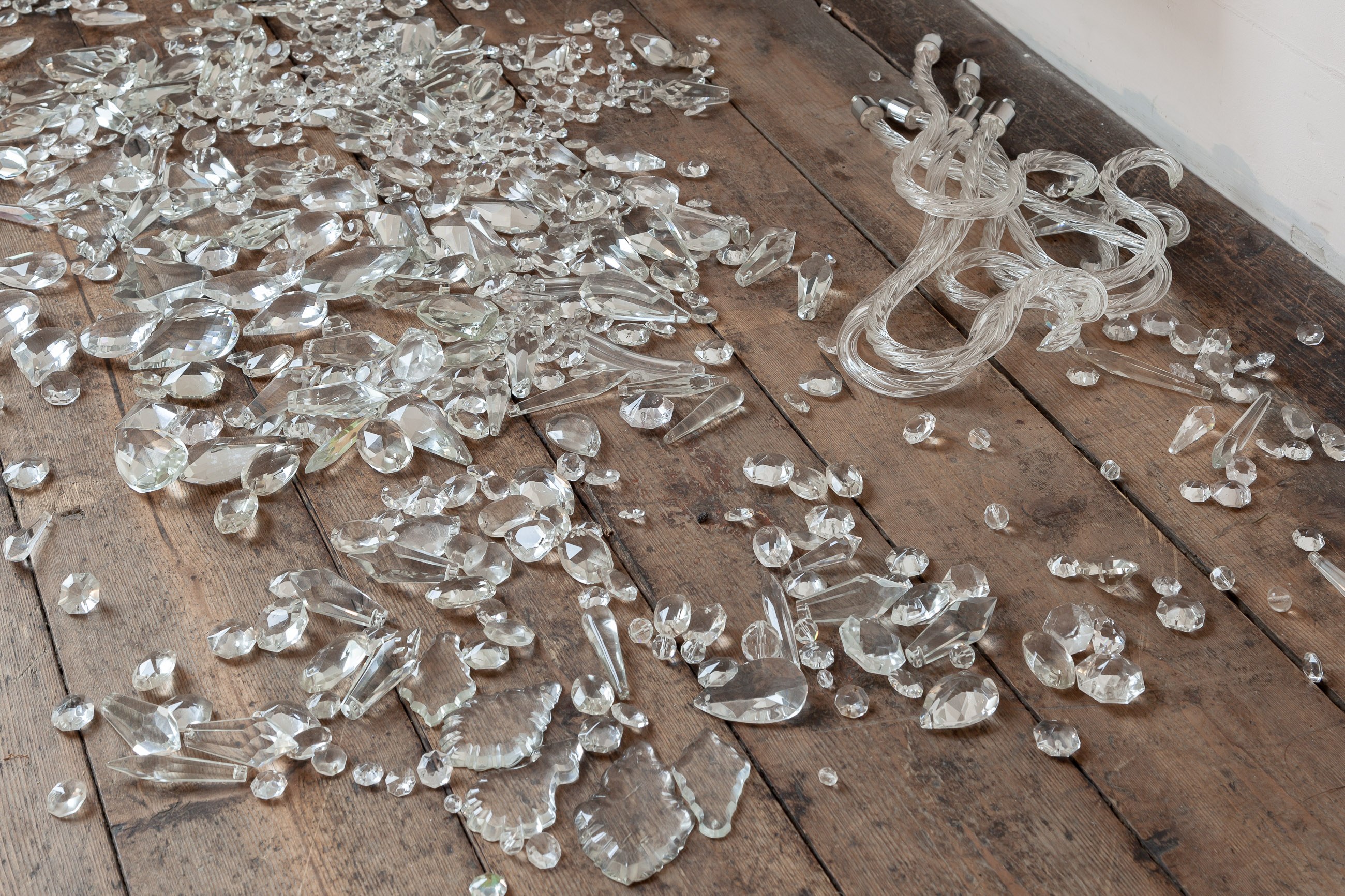 Nancy Lupo, Untitled, Kevin 2025. Chandelier glass; dimensions variable. Photo: Flavio Palasciano