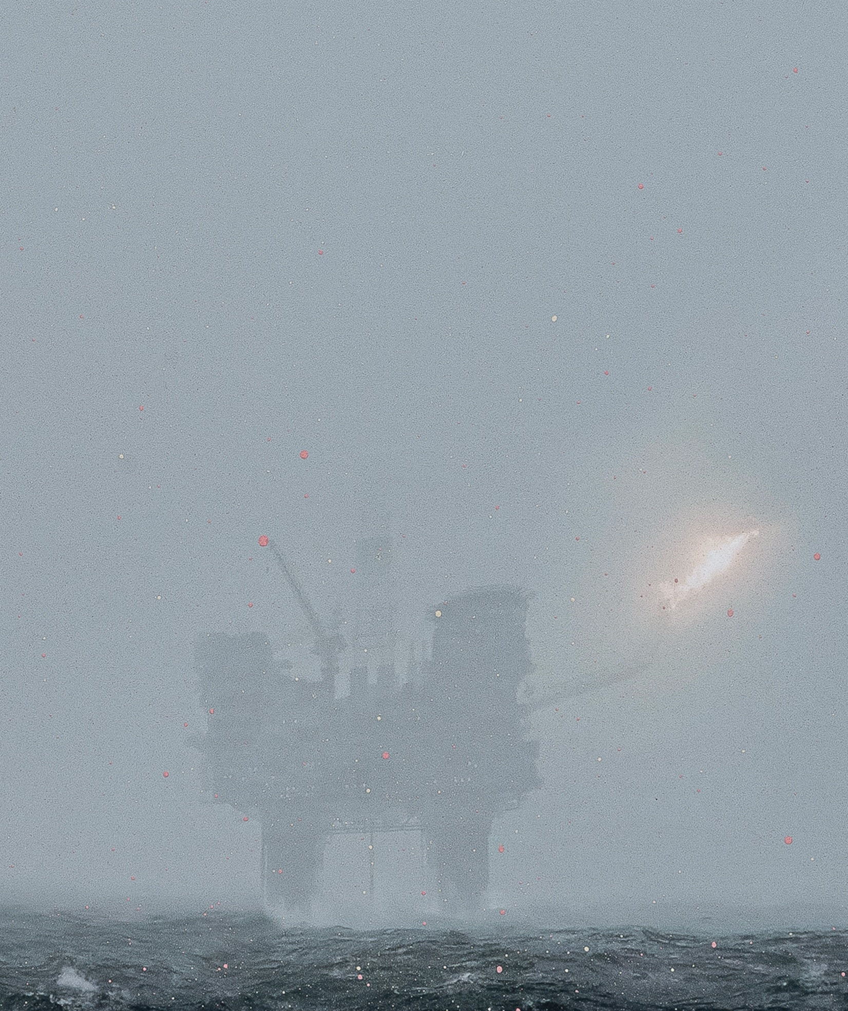 Anna Vogel, oilrig, 2025, pigment print, varnish, frame finished in light gray, 80 Ă 60 cm (3 variations)