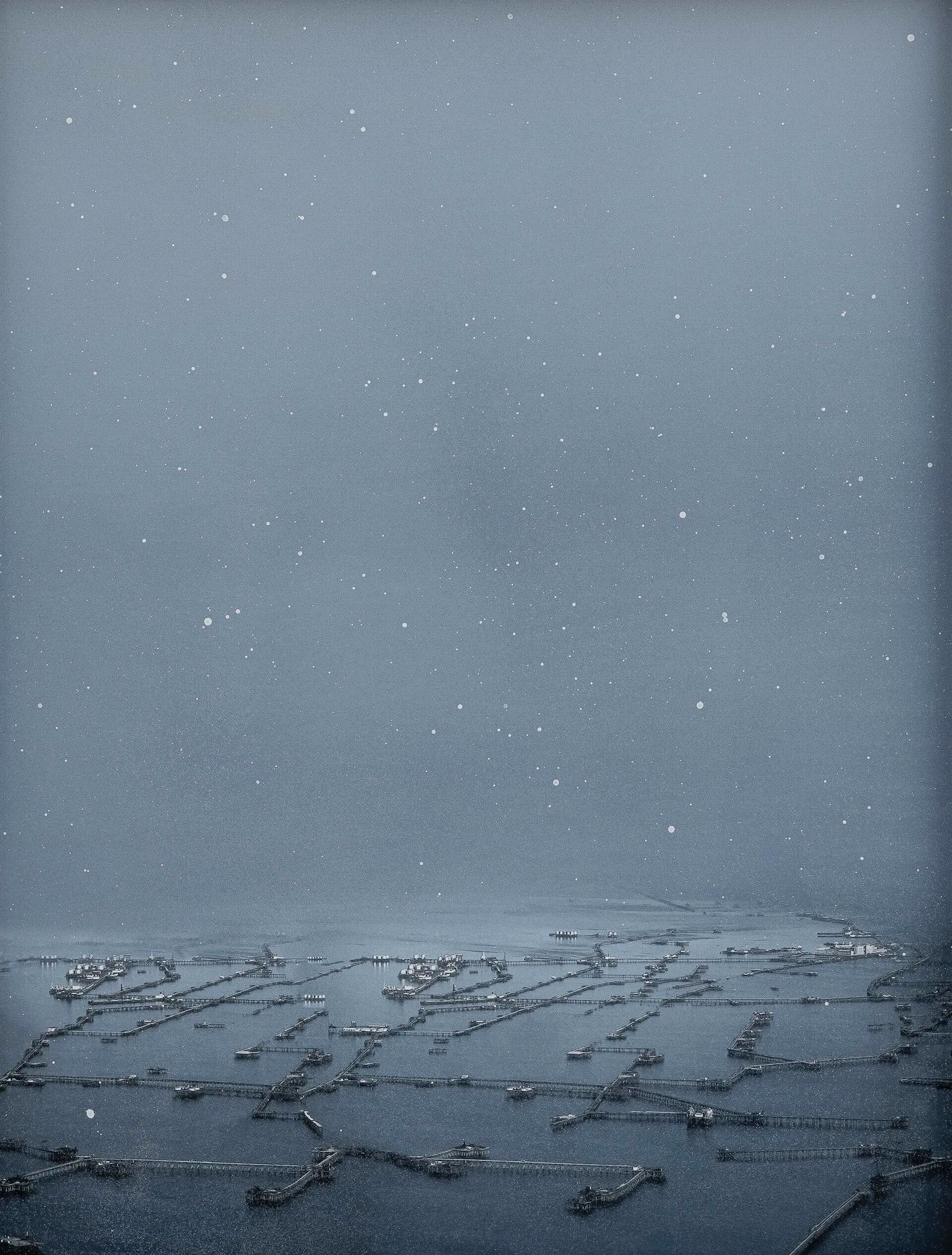 Anna Vogel, docks, 2025, pigment print, varnish, frame finished in light gray, 53 Ă 40 cm (detail)