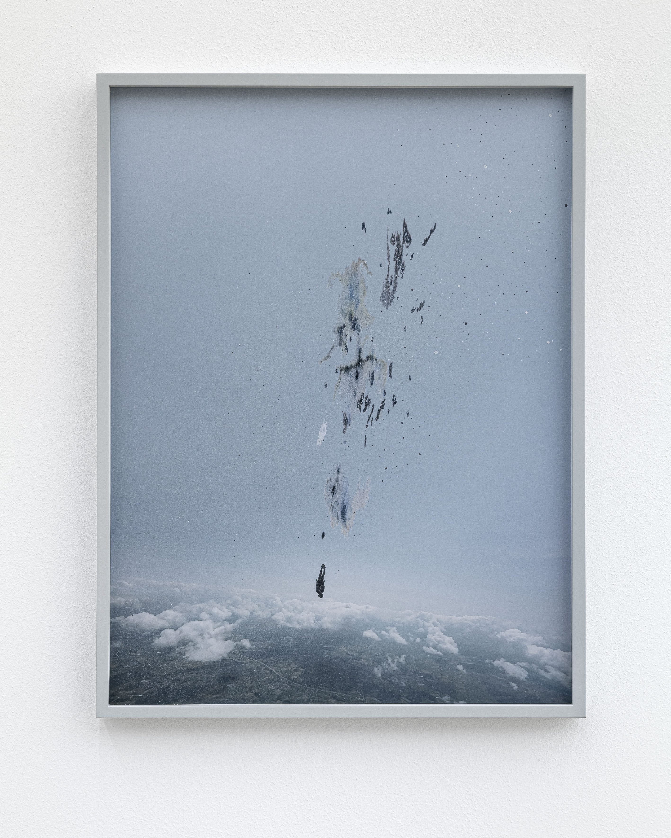 Anna Vogel, Skydiver III, 2025, pigment print, ink, varnish, frame finished in light gray, 53 Ă 40 cm (3 variations)