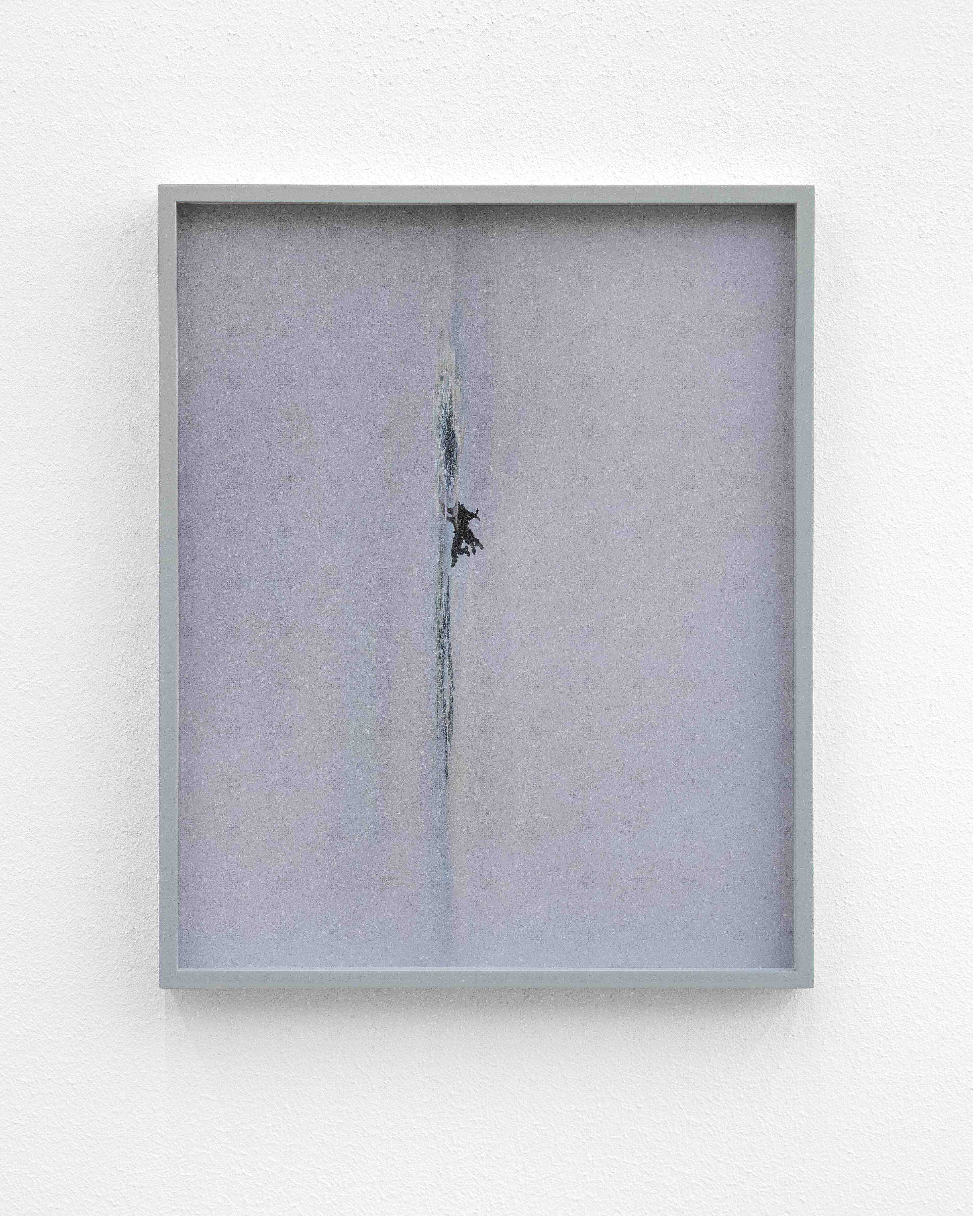 Anna Vogel, Skydiver VII, 2025, pigment print, ink, varnish, frame finished in light gray, 37 Ă 30 cm (3 variations)