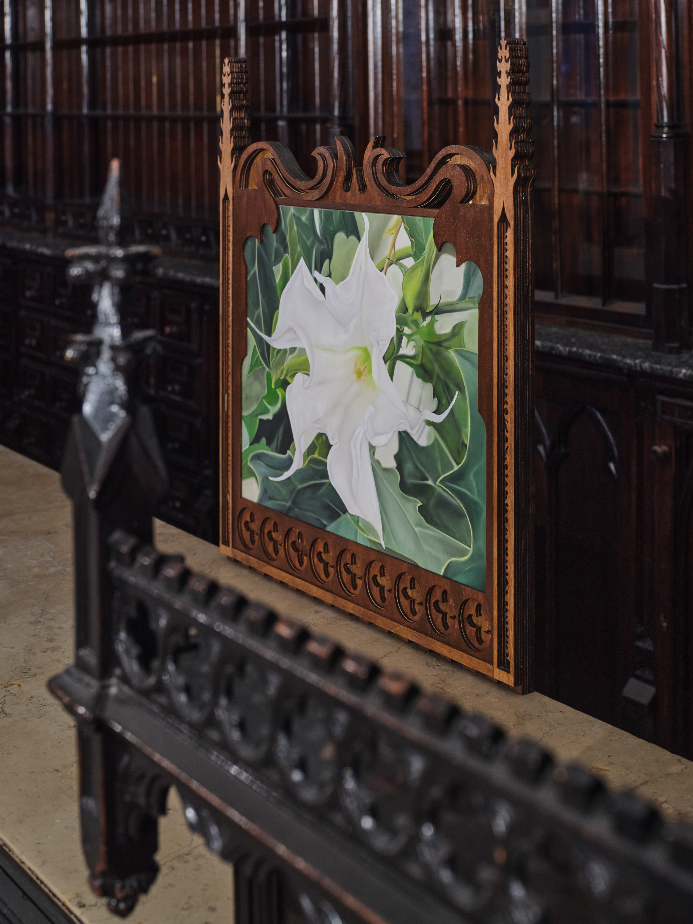 Justyna Baśnik, Datura, 2025, 66x60cm, oil on canvas, wood