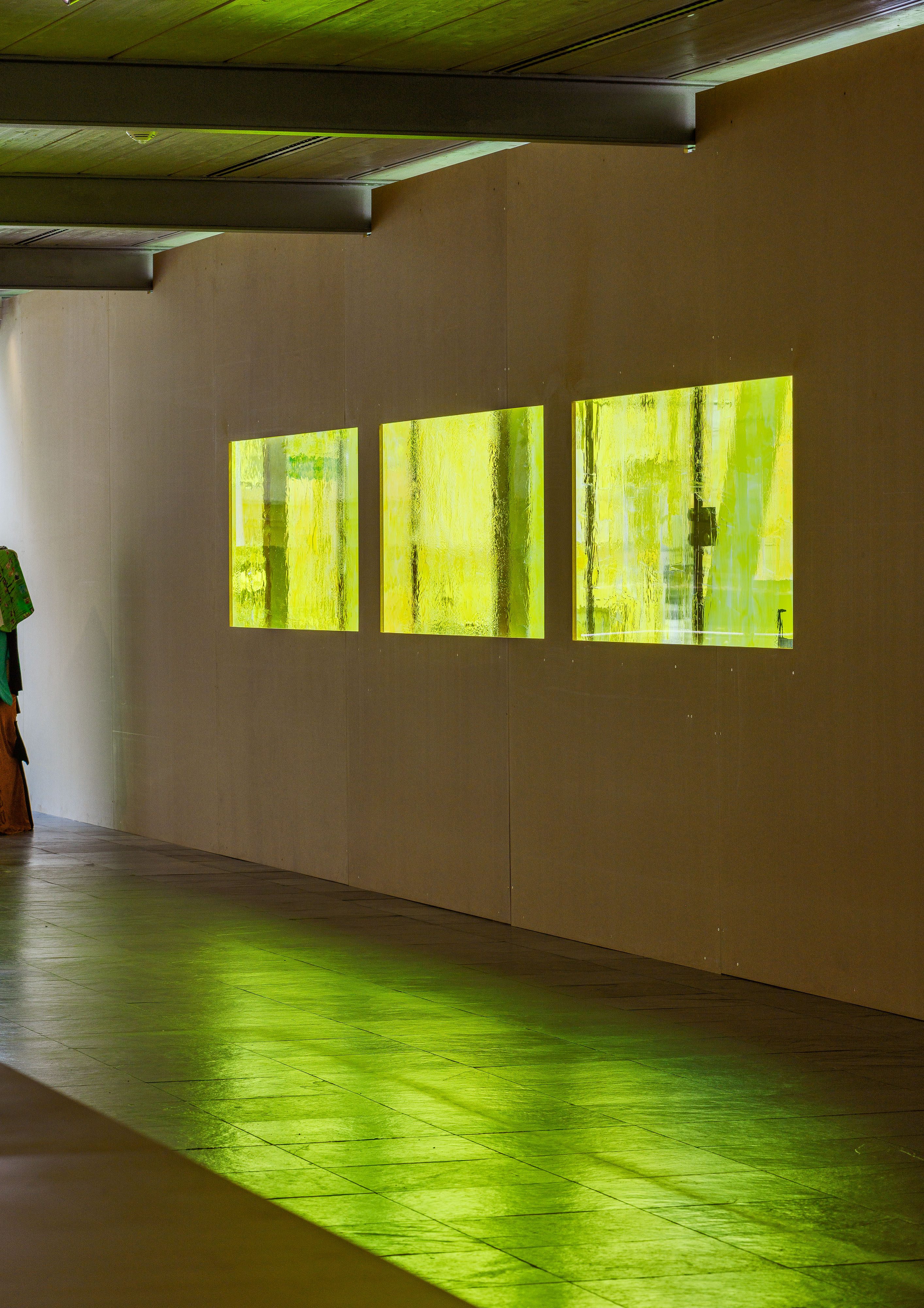 Installation view: Burn The Diaries, Read Them Out Loud: Joshua Leon, Glass (the memory I cannot remember) 1-5, 2025, Courtesy the artists, photo: Iris Ranzinger