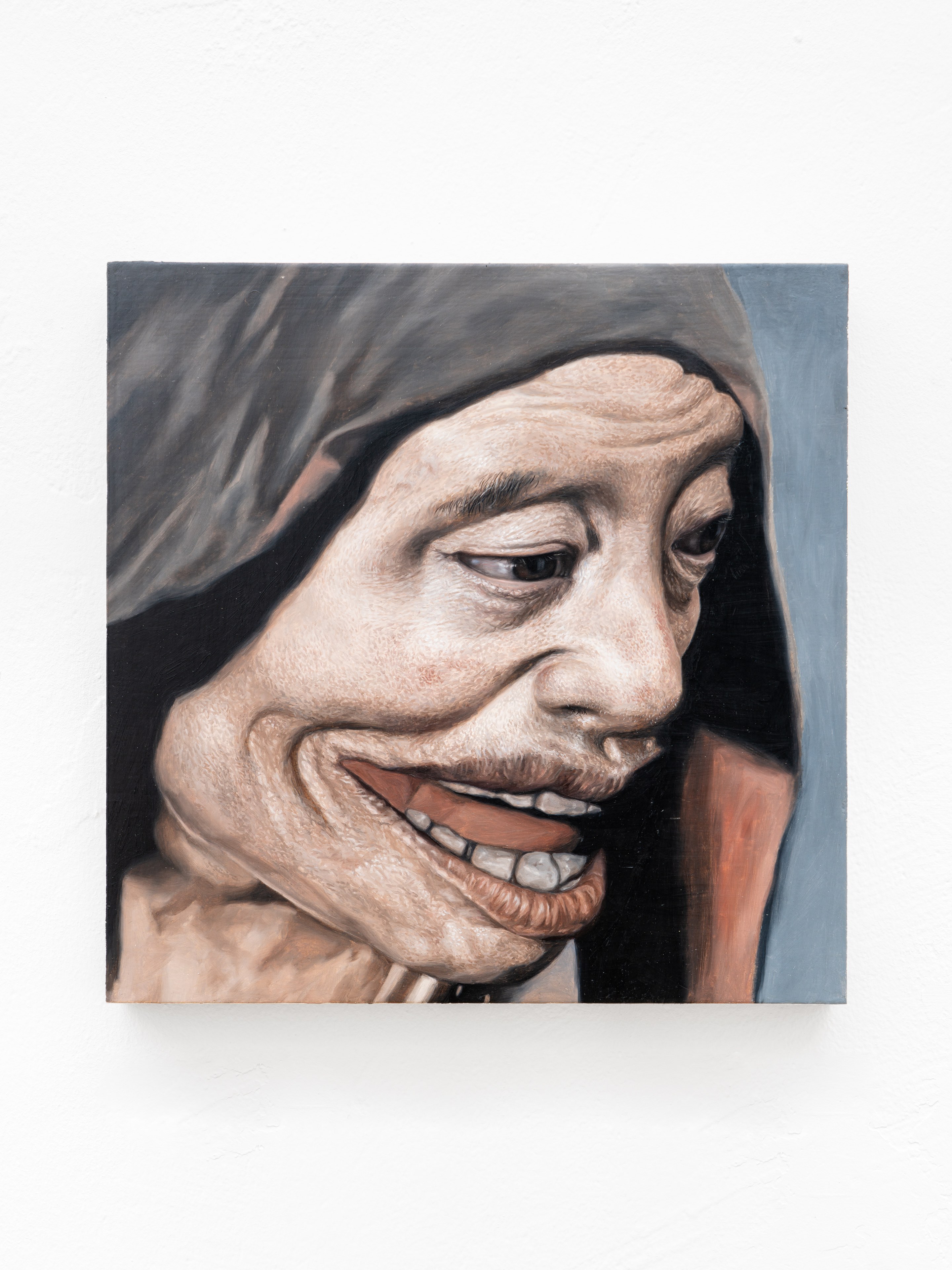 Zhang Shujian, Skin Weave-2025-3, 2025, Oil on wood, 30 x 30 cm