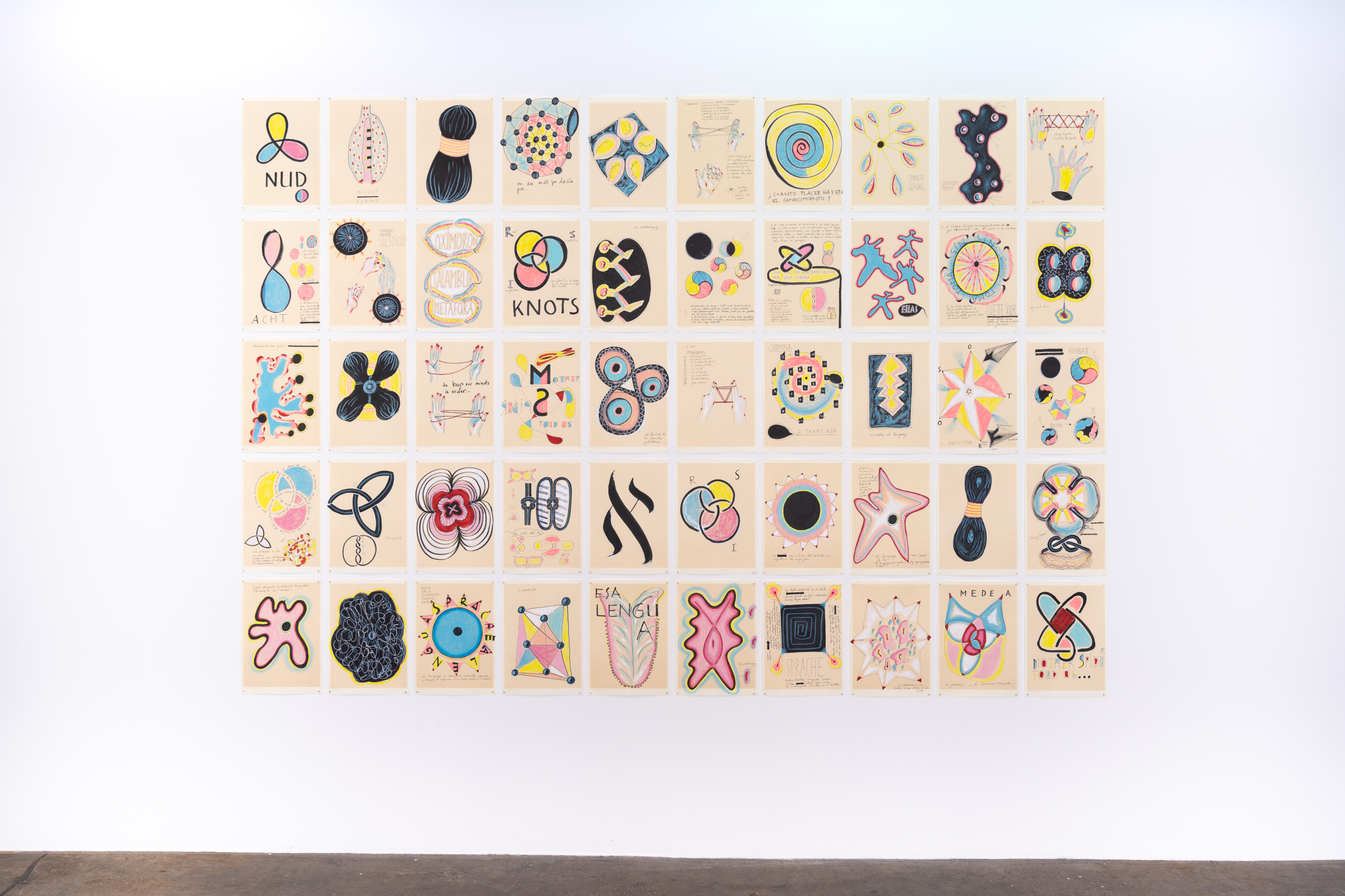 Eva Lootz. Serie Nudos, 2011. Courtesy the artist.  Installation view Kunsthaus Baselland 2025. Foto / Photo: Finn Curry