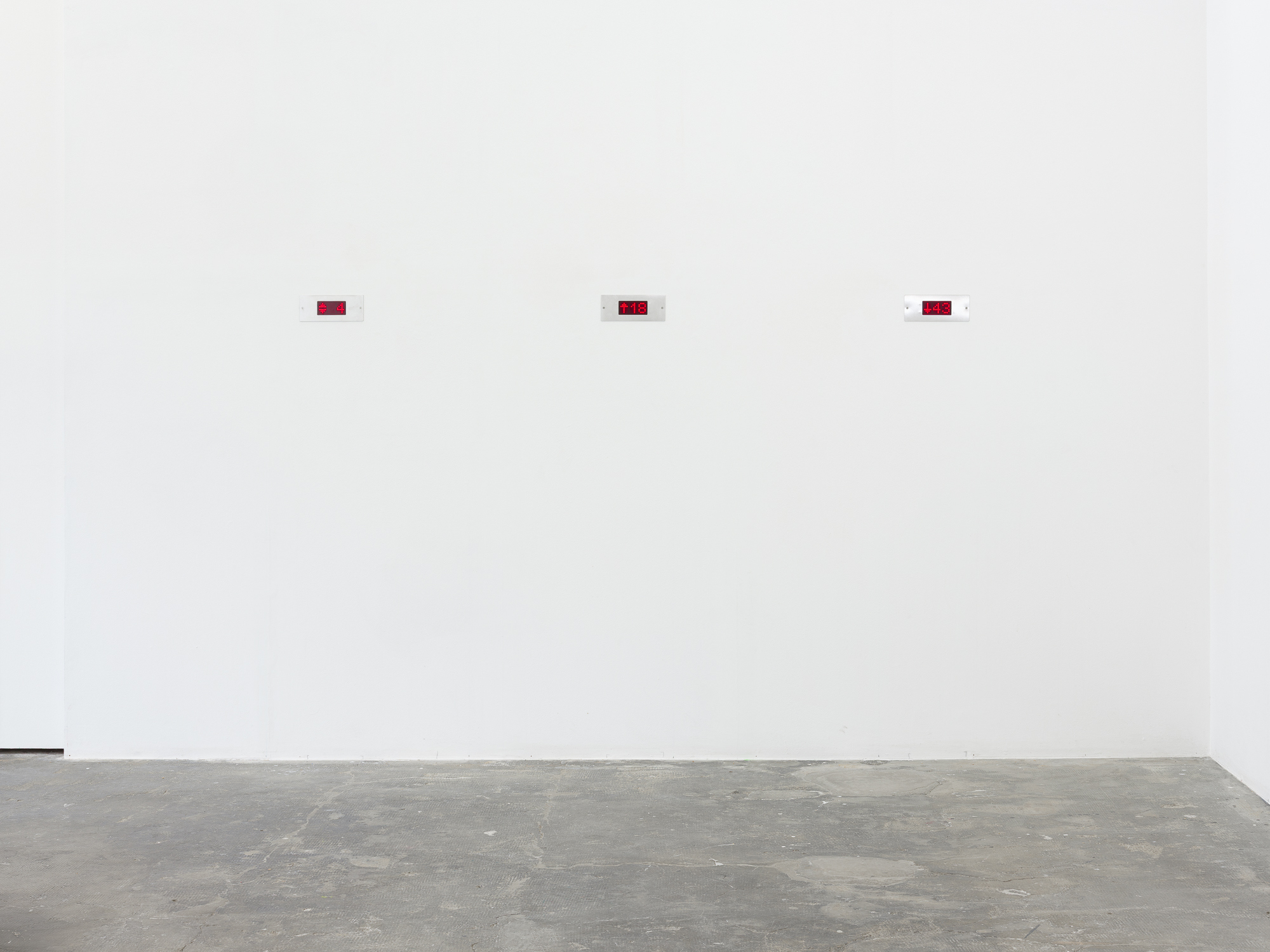 Gabriele Garavaglia, Dial (4), 2023. Gabriele Garavaglia, Dial (All The Way Up), 2023. Gabriele Garavaglia, Dial (All The Way Down), 2023. Active dial, logic module, video, 22 × 9cm (×3) © Sebastien Verdon