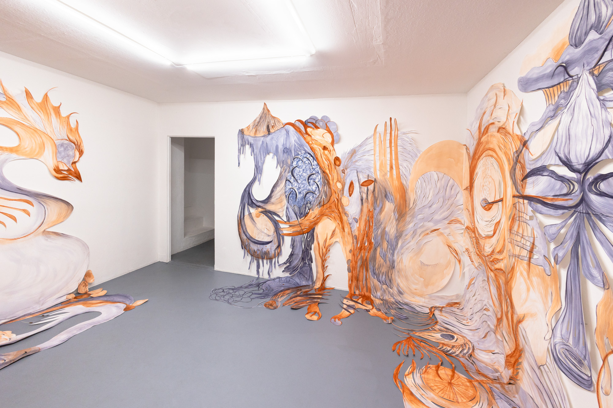 Installation view of URGE by Nina Paszkowski at zqm, Berlin, 2025