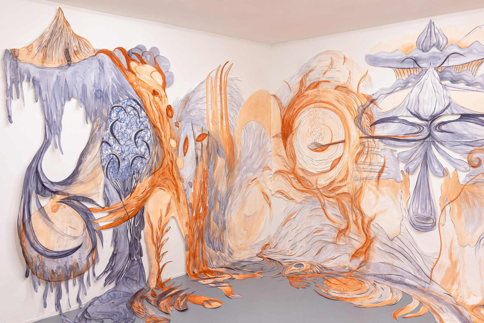 Installation view of URGE by Nina Paszkowski at zqm, Berlin, 2025