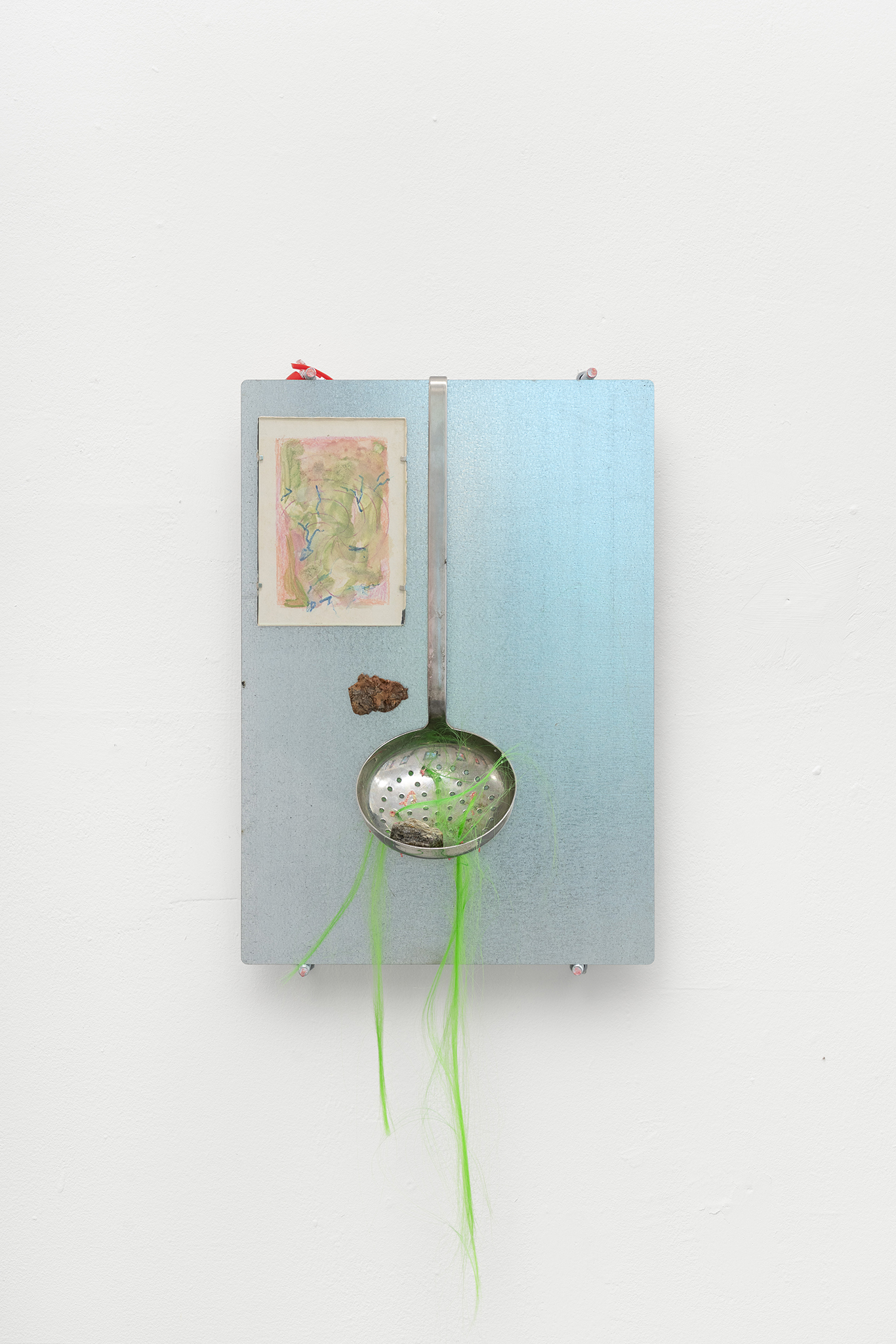 Detail of Rebecca Solari, Manda giù, 2025.  Steel, drawings, text, 6 x A4, Courtesy of the Artist and La Rada, Locarno. Photography by Riccardo Giancola 