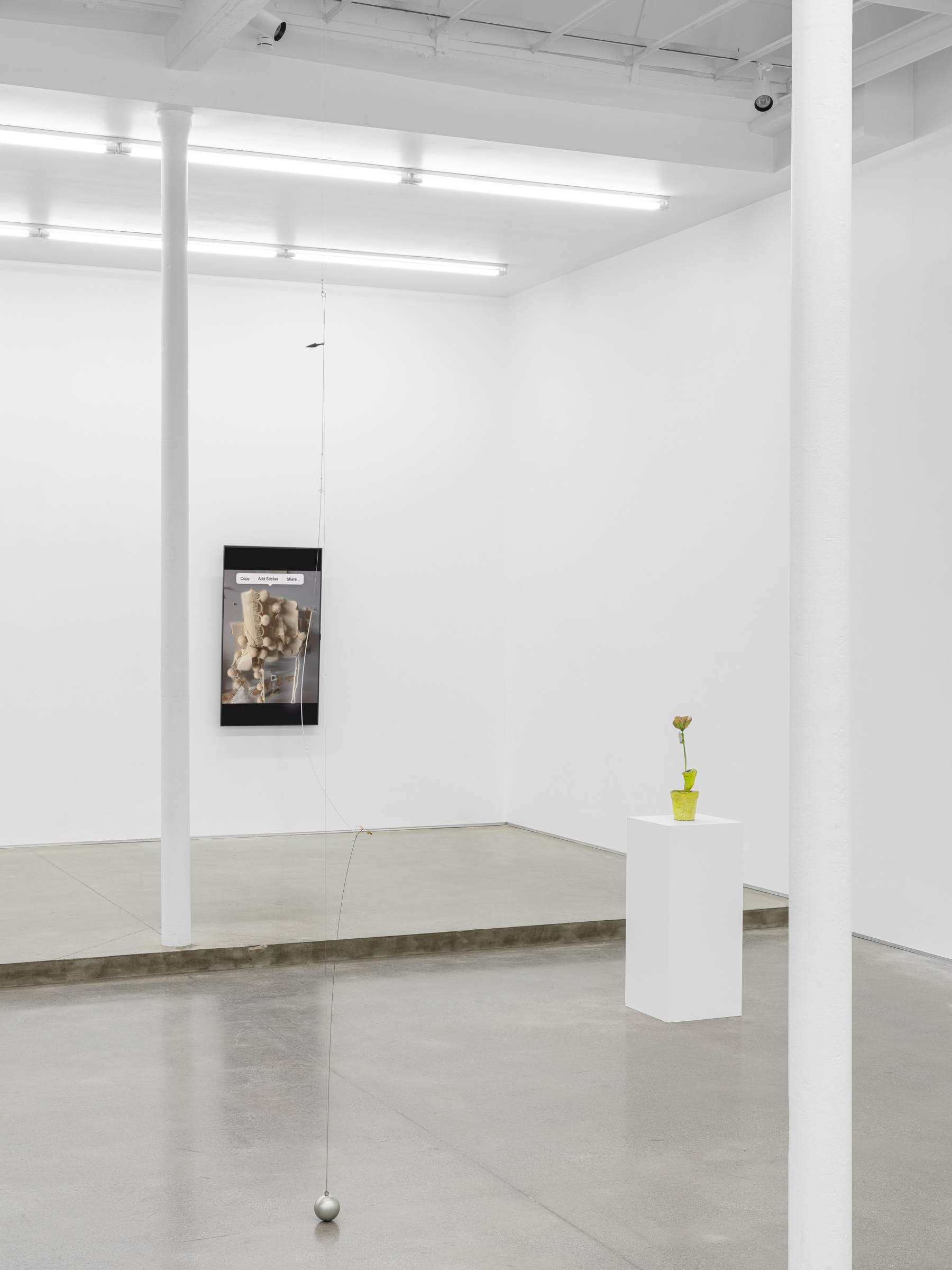 Group show « Props » curated by Marion Coindeau, With Uri Aran, Diane Dal-Pra, Tetsumi Kudō, Shuang Li, Liz Magor and Kirill Savchenkov, Derouillon, Paris, 2025 - Courtesy of the artists and Derouillon, Paris © Grégory Copitet