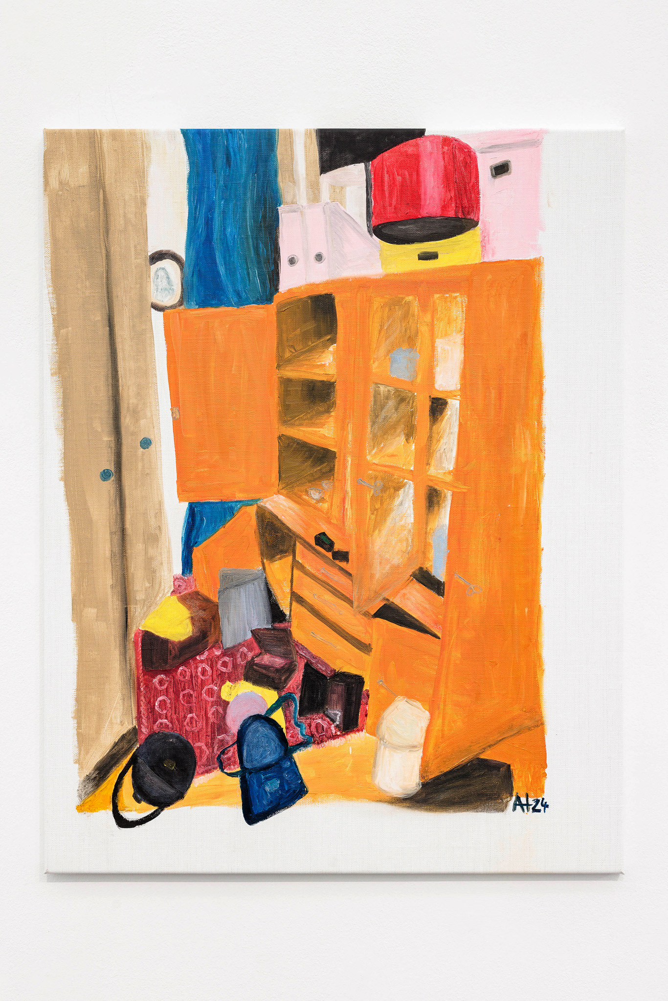 Anaïs Horn, Breaking and Entering I (from: my Ghost Collection), 2024, oil and oil sticks on linen, 80 × 60 cm.