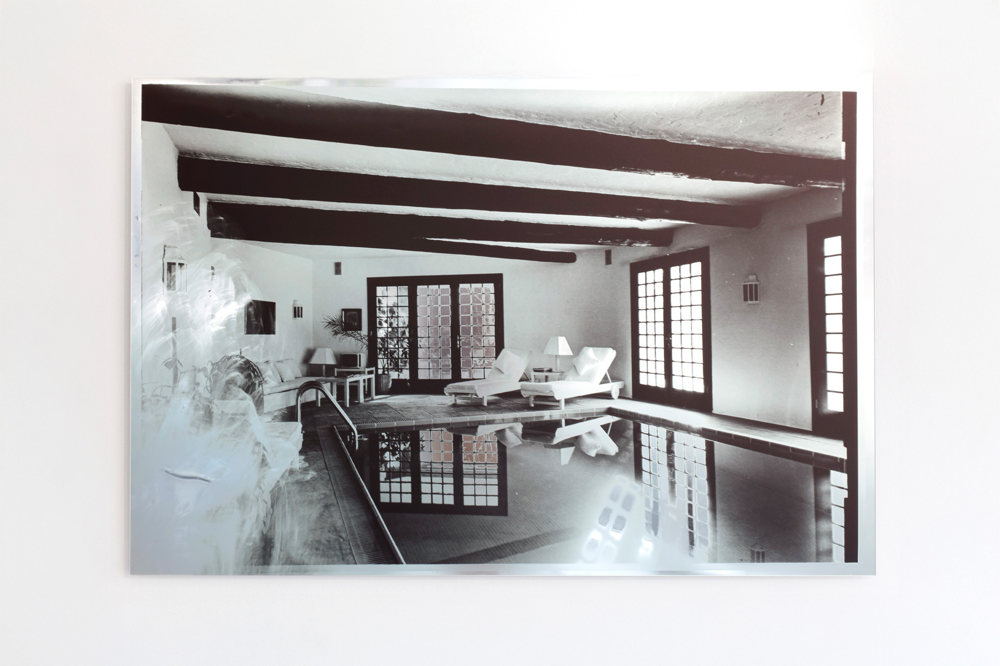 Anaïs Horn, Untitled, from: Talk to Me (Ghost Interiors), 2025, UV print on mirror, 2025, 85 × 127 cm.