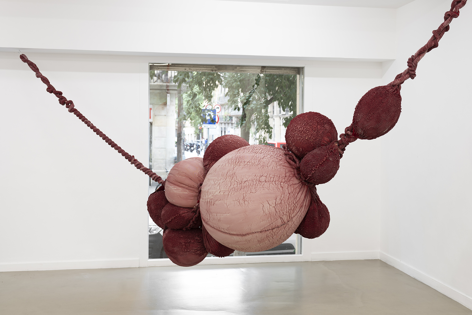 Exudate #71 Eva Fàbregas Elastic mesh air and latex 320x500x100cm