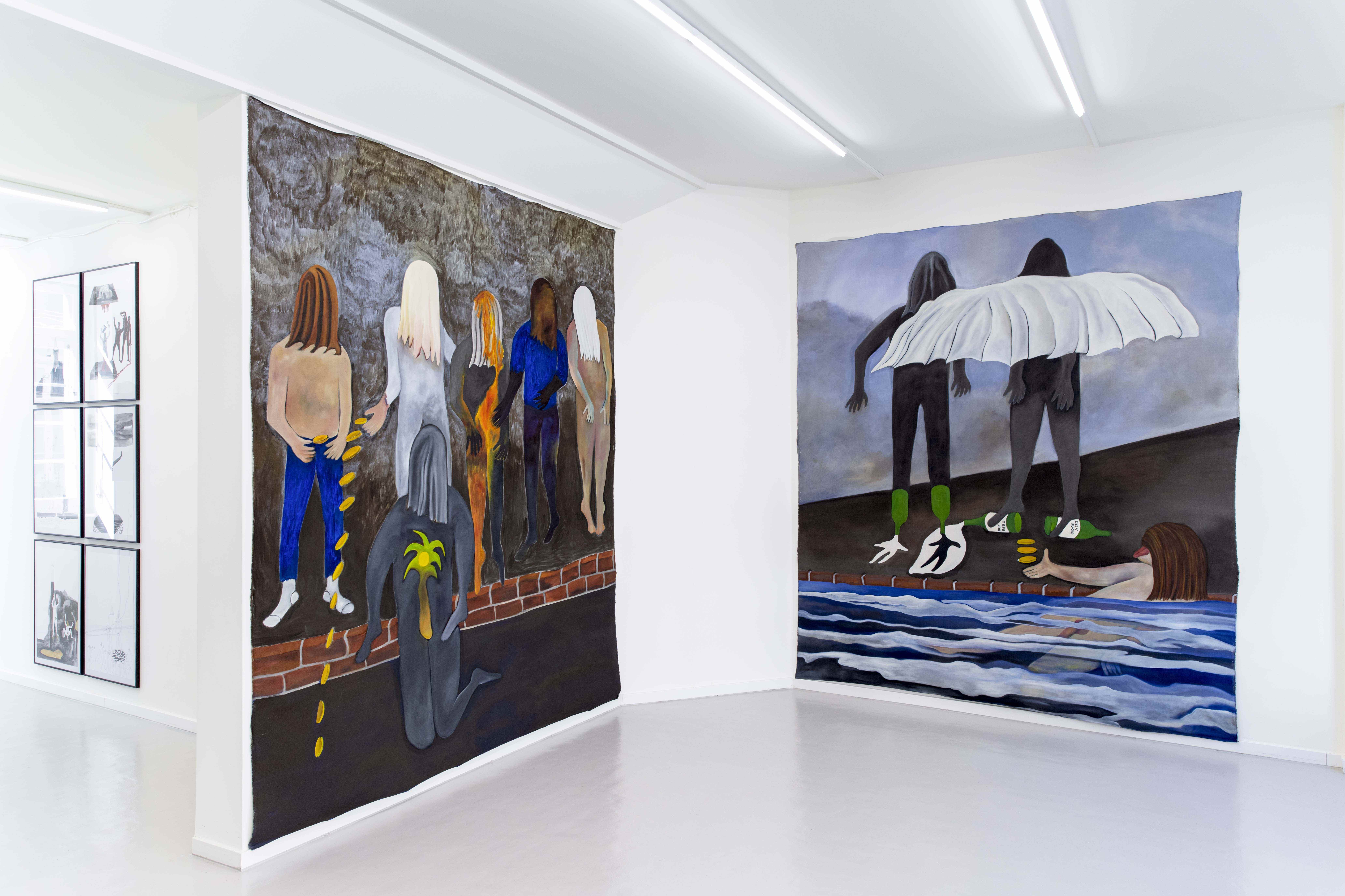 Dein Ende, dein Erbe ( ), 2024  Oil and pigments on linen  210 × 250 cm each