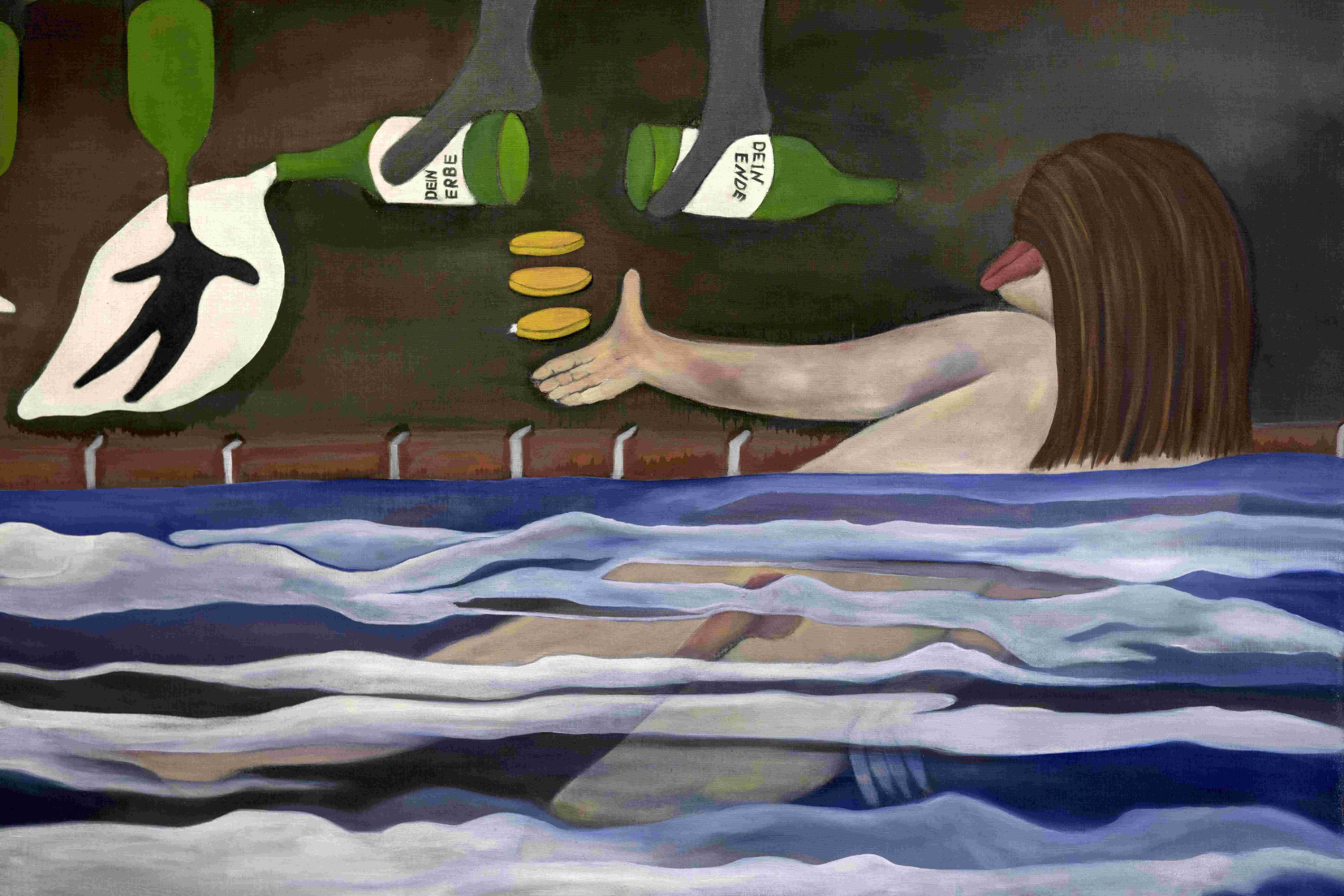 Detail Dein Ende, dein Erbe ( ), 2024  Oil and pigments on linen  210 × 250 cm