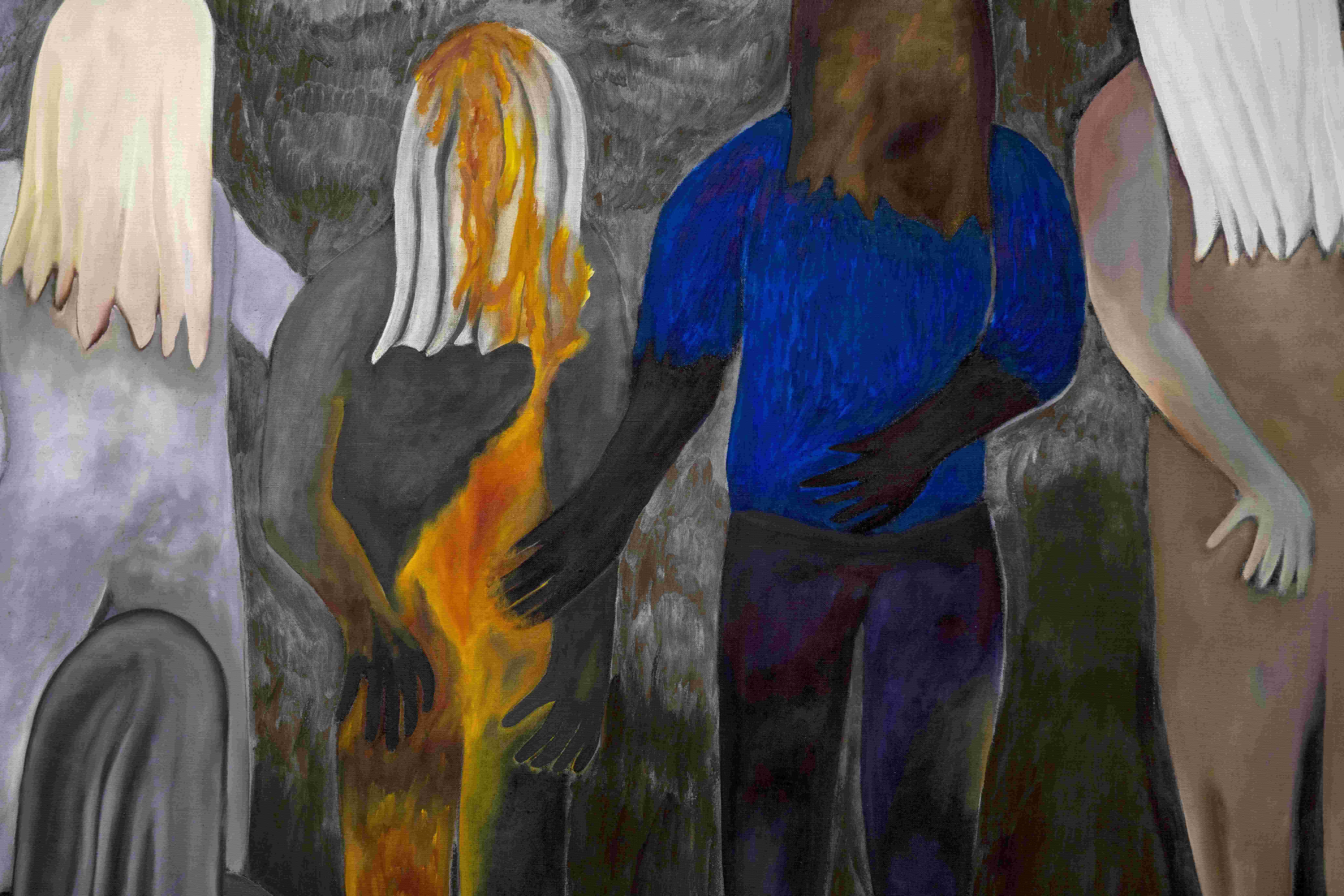 Detail Dein Ende, dein Erbe ( ), 2024  Oil and pigments on linen  210 × 250 cm