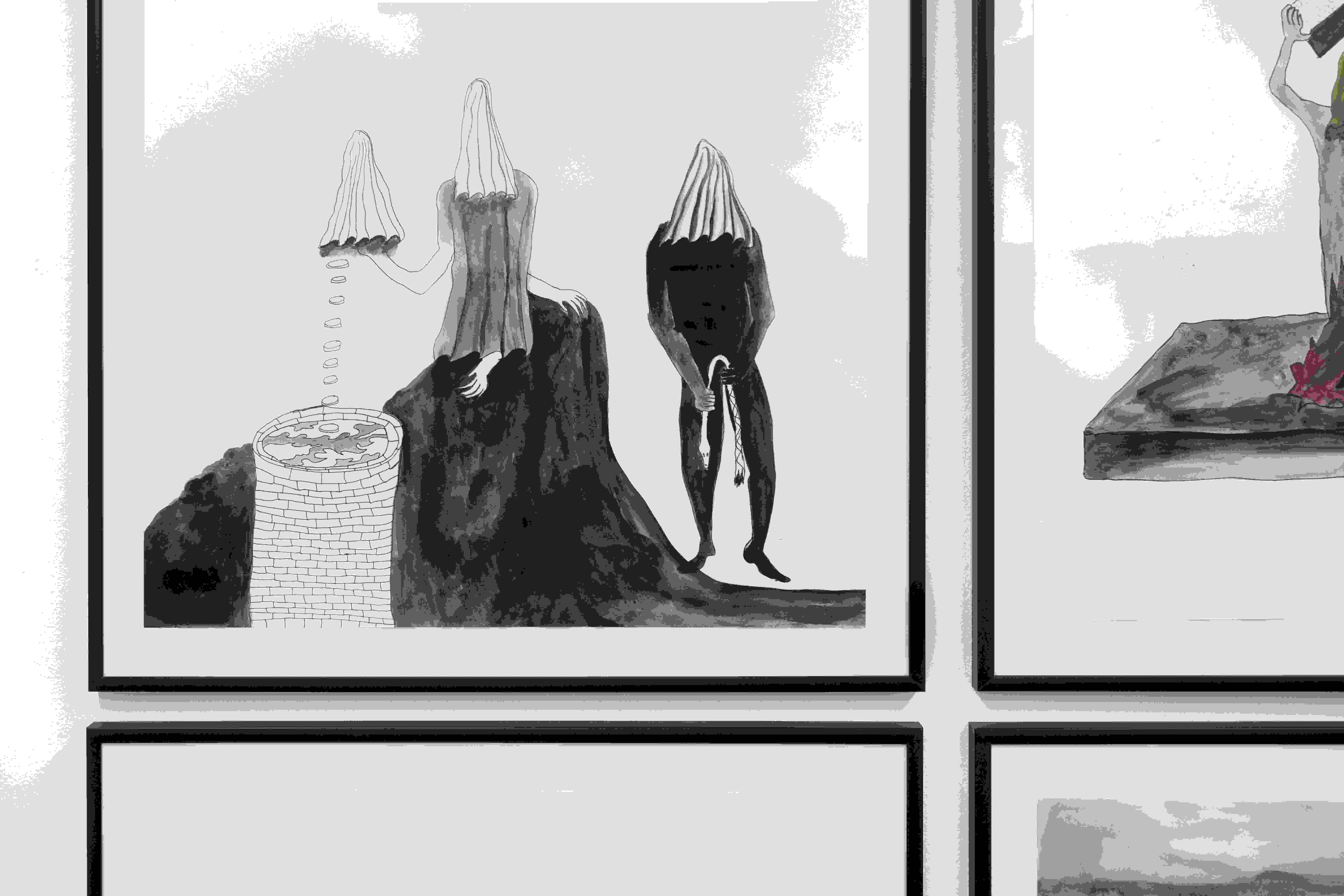 Detail Zeichnung, 2024  Ink on paper, framed  44 × 63 cm each