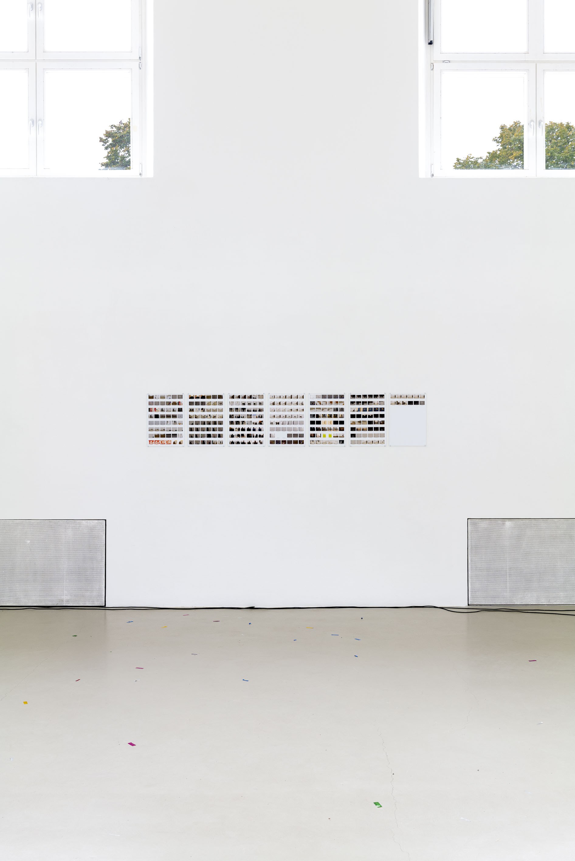 Installation view: Iris Touliatou, Shifts, Kunstverein München, Munich, 2025; photo: Sebastian Kissel; Courtesy the artist and Kunstverein München e.V..