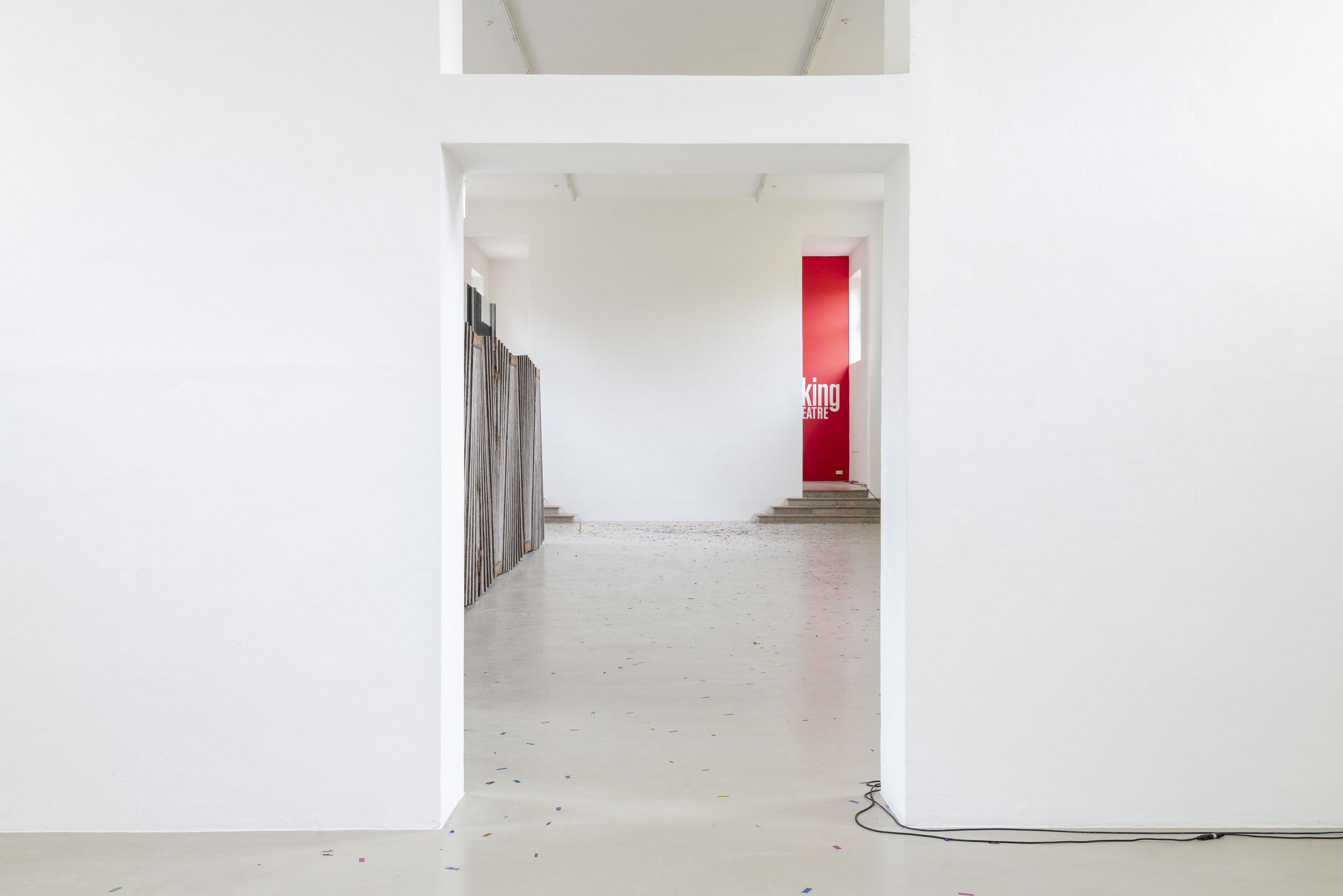 Installation view: Iris Touliatou, Shifts, Kunstverein München, Munich, 2025; photo: Sebastian Kissel; Courtesy the artist and Kunstverein München e.V..