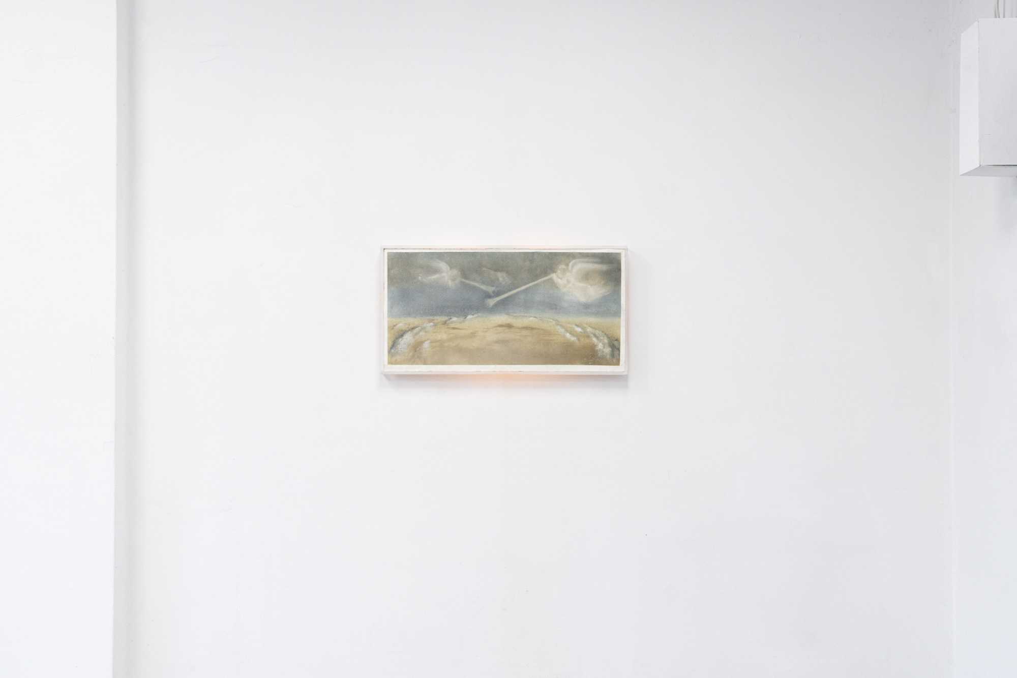 Sebastian Mikoś, I watch you from above, dry pastel on paper, 80x42 cm, 2025, photo Michał Maliński