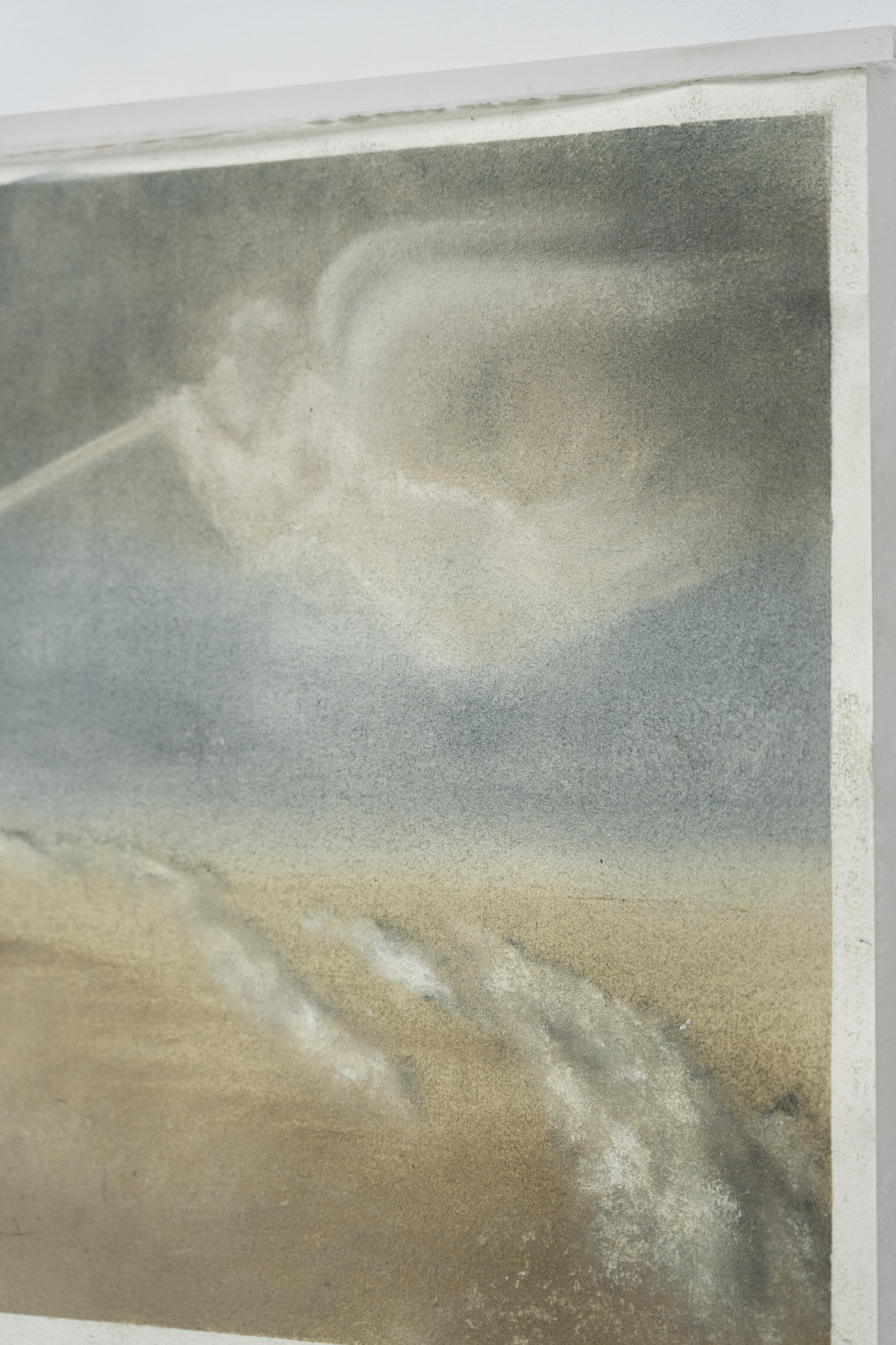 Sebastian Mikoś, I watch you from above, dry pastel on paper, 80x42 cm, 2025, photo Michał Maliński