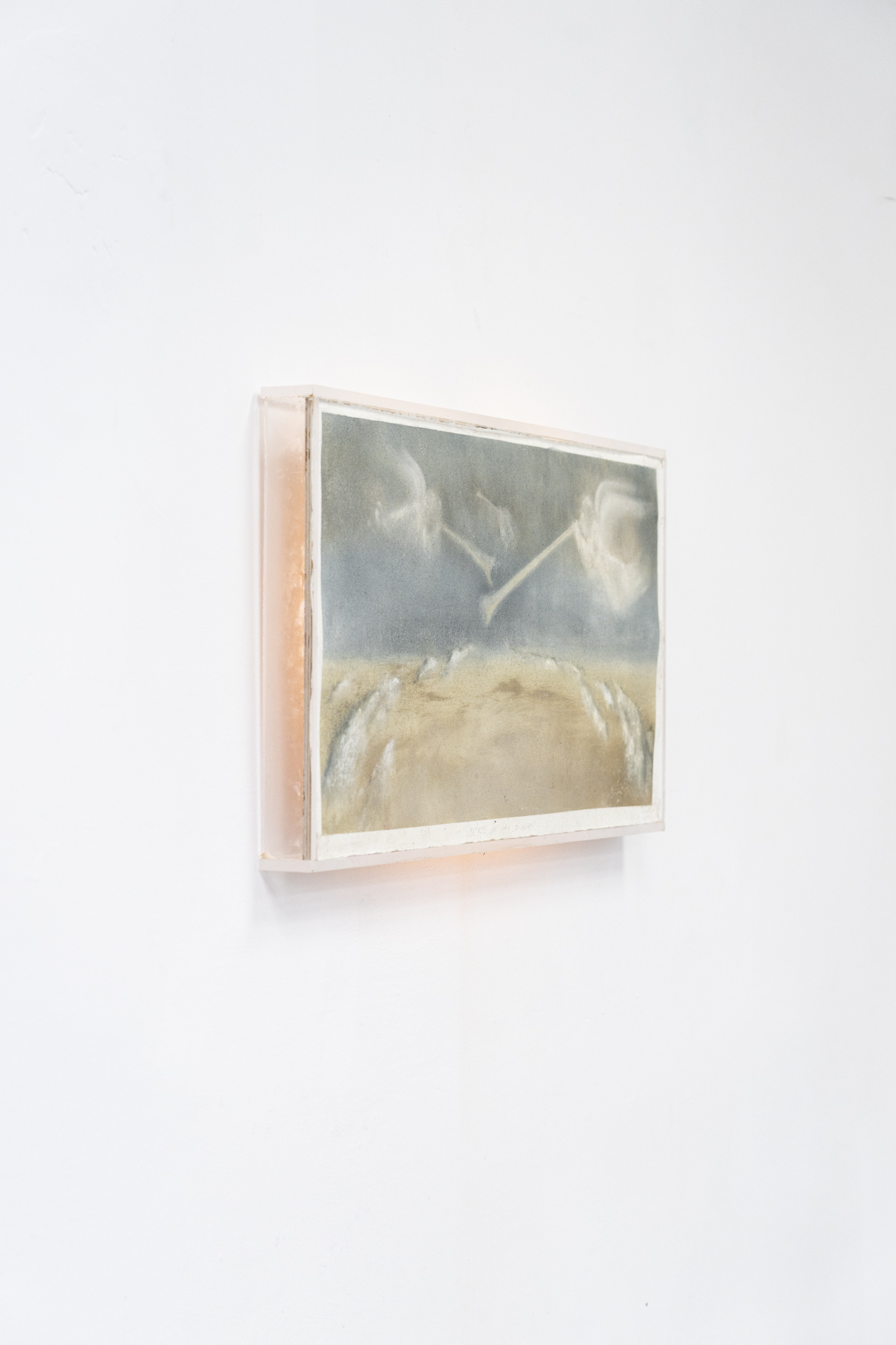 Sebastian Mikoś, I watch you from above, dry pastel on paper, 80x42 cm, 2025, photo Michał Maliński