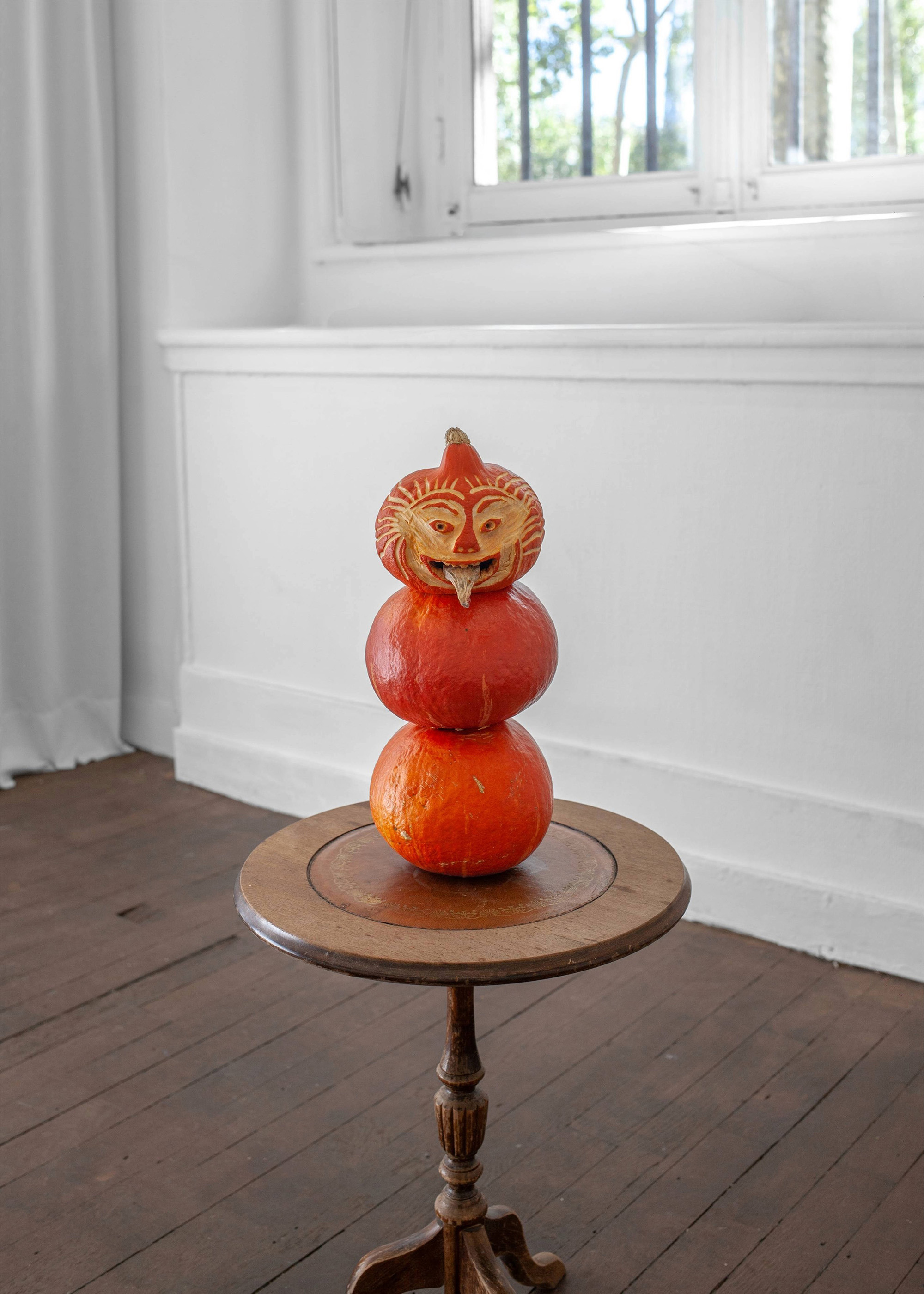 Ivan Volkov, Pumpkin man, 2025, Pumpkin Carving, 37 x 15 x 15 cm 