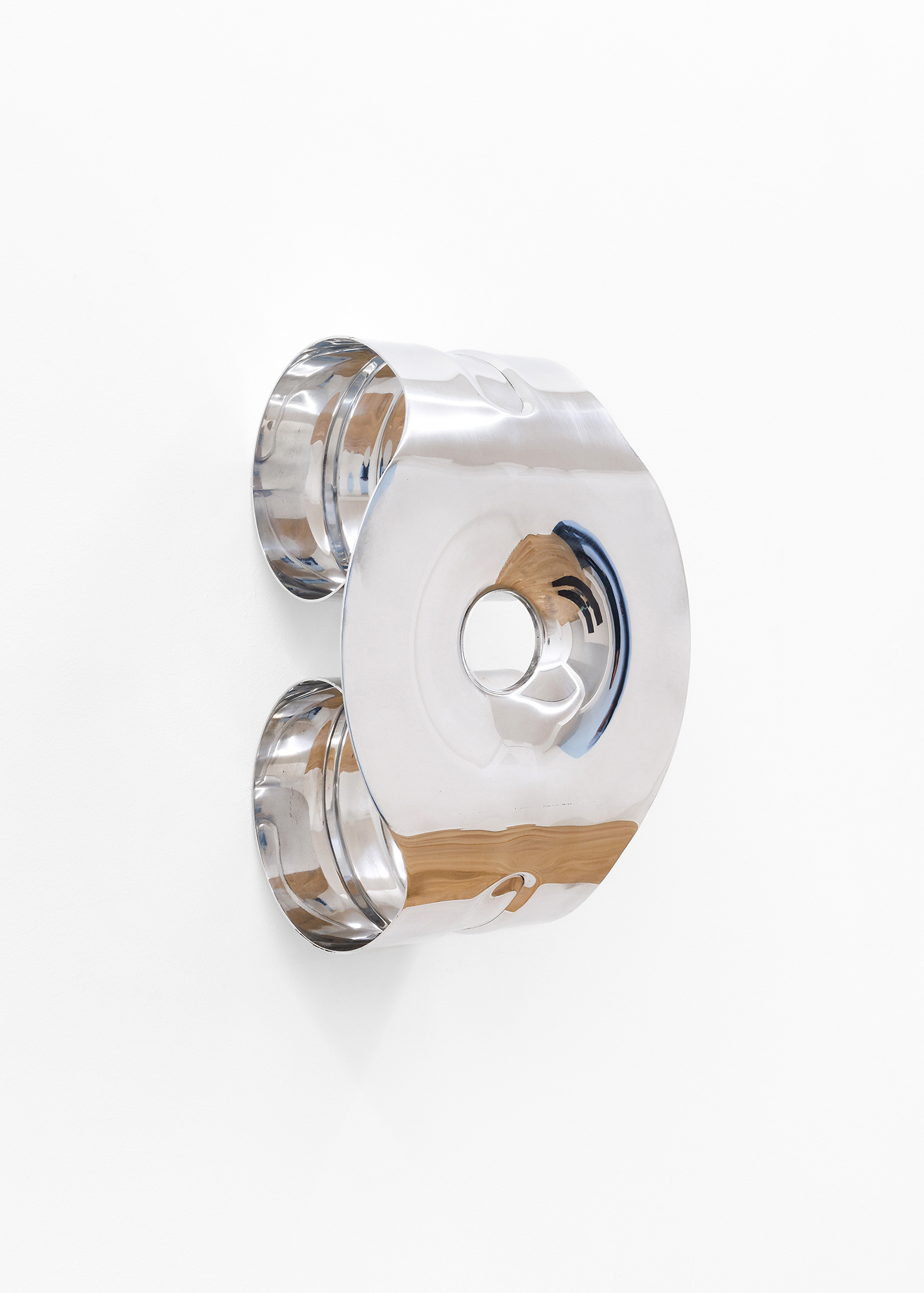 Carrier (f), 2025, hand-polished aluminium, hand-blown frosted glass