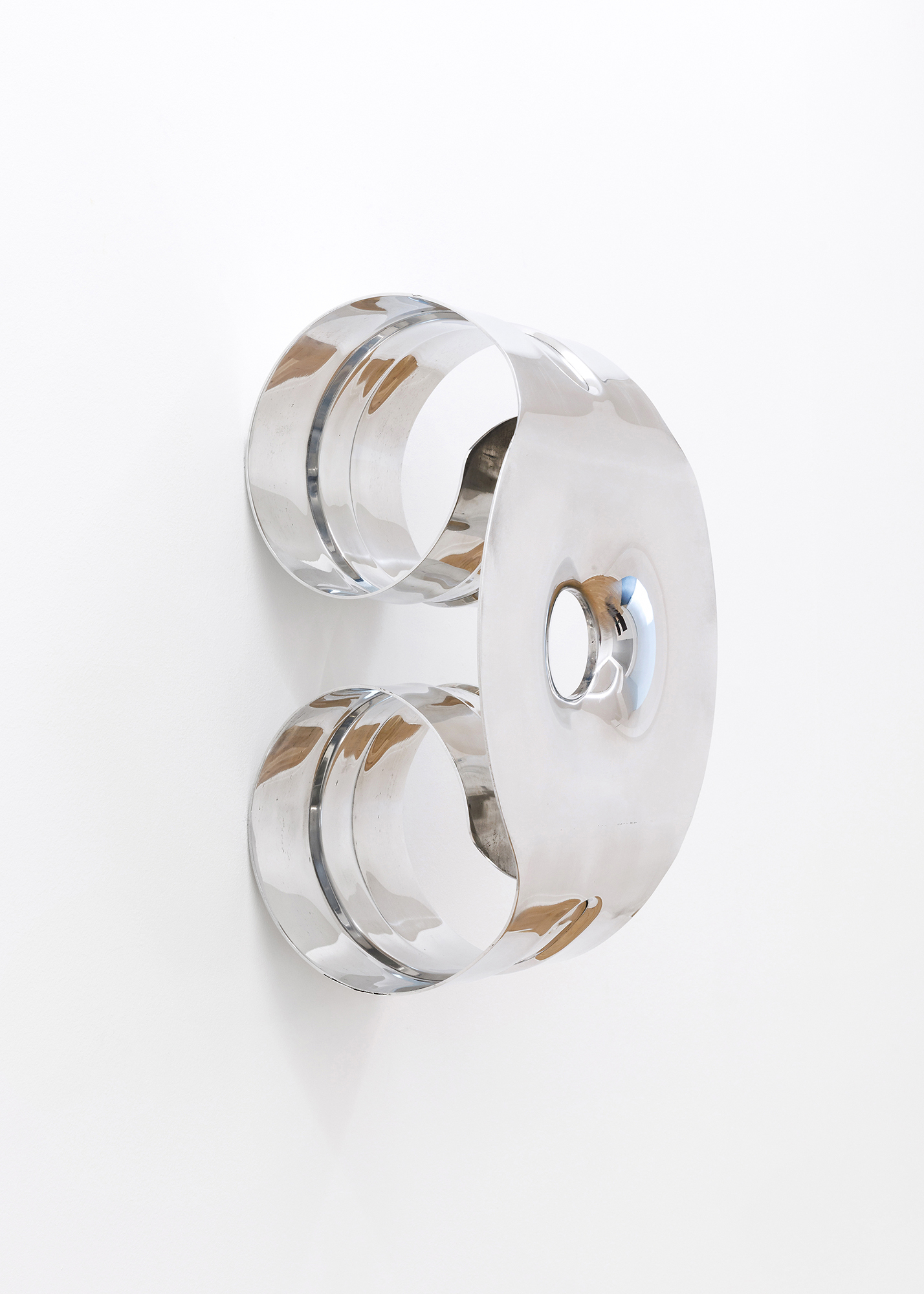 Carrier (f), 2025, hand-polished aluminium, hand-blown frosted glass