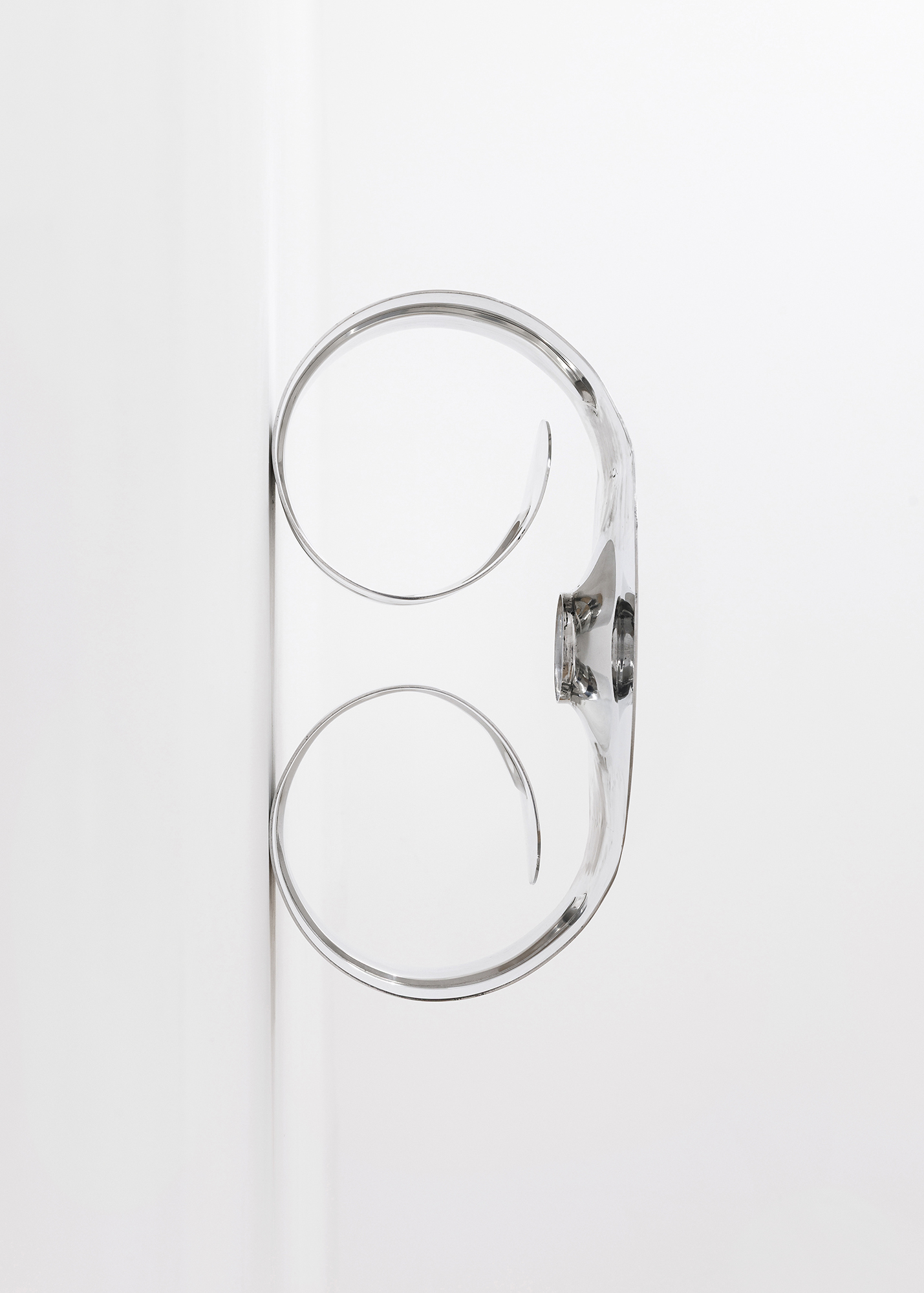 Carrier (f), 2025, hand-polished aluminium, hand-blown frosted glass