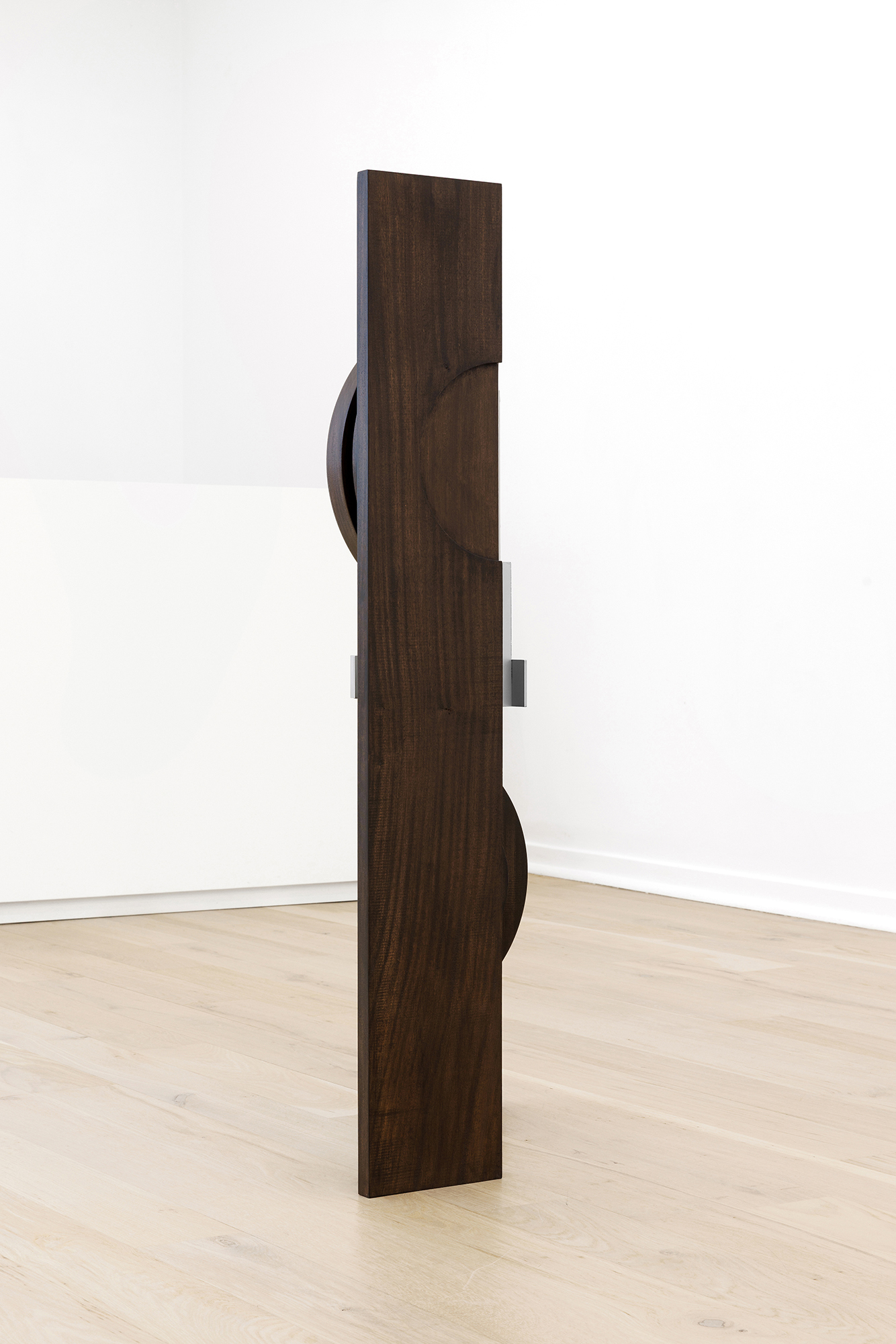 Iconic Domain (e), 2025, patinated bronze, wood, stainless steel