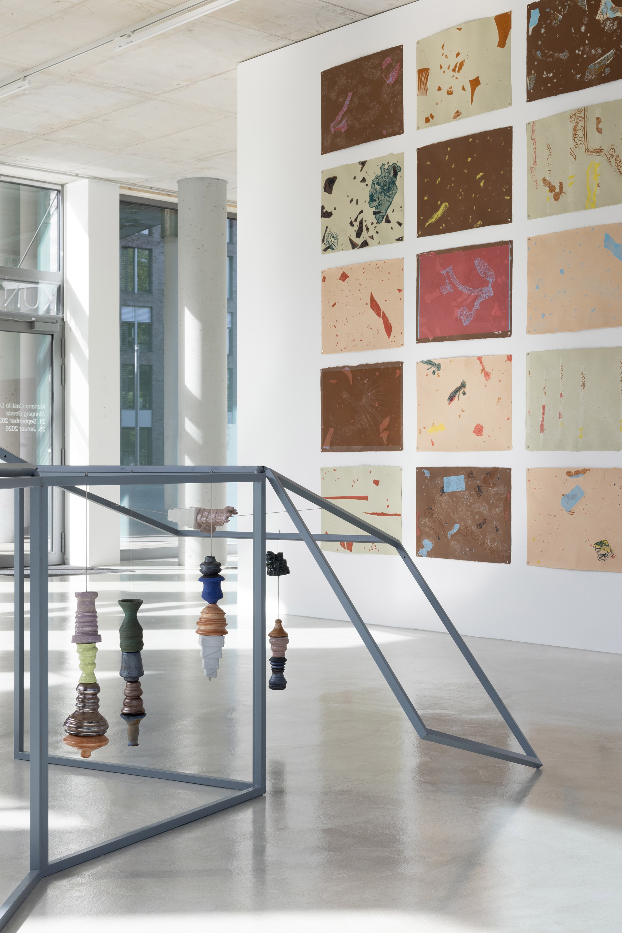 Mariana Castillo Deball, Stringing Beads (2025), installation view (Detail), Dortmunder Kunstverein, 2025. Photo: Jens Franke.  Courtesy the artist