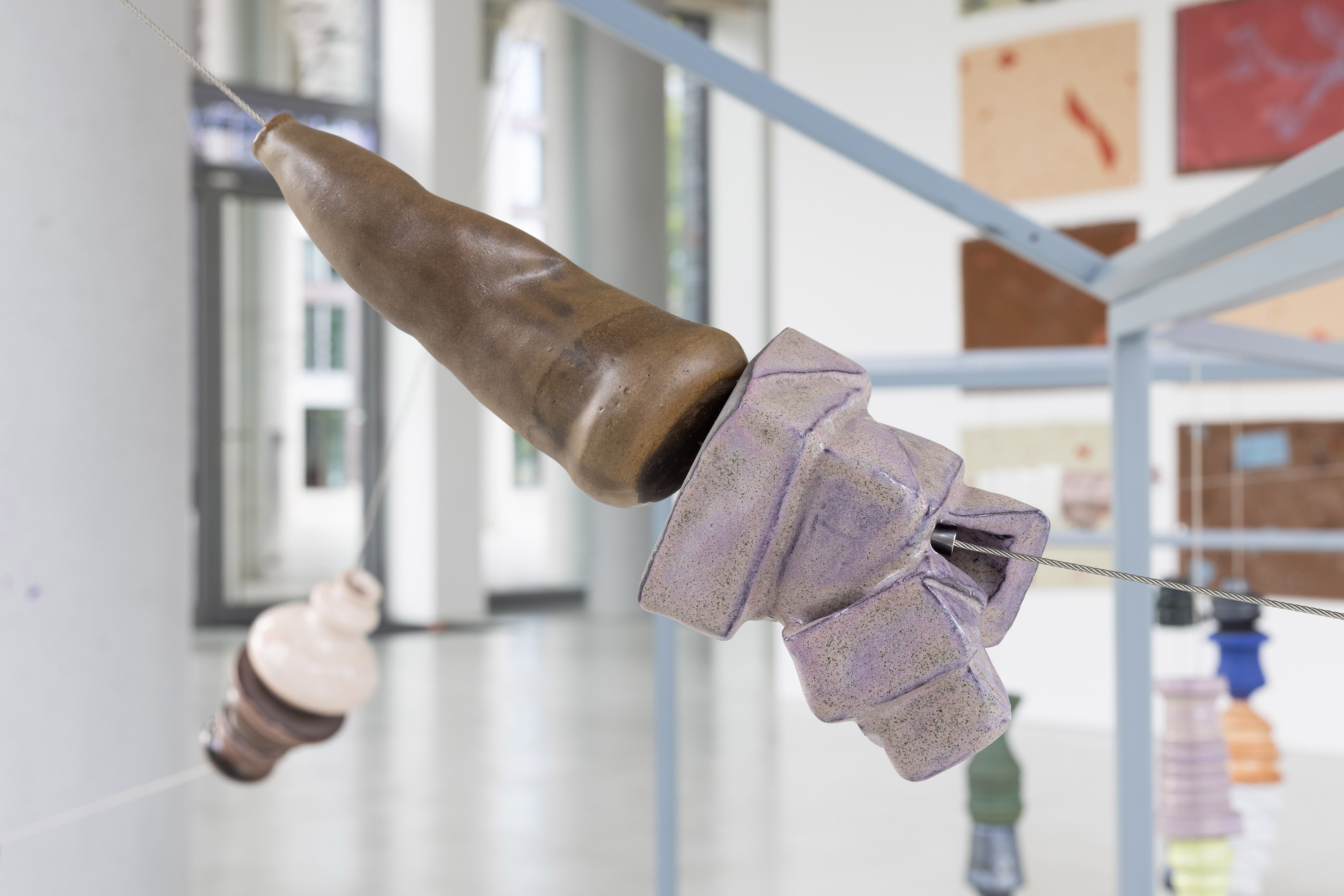 Mariana Castillo Deball, Stringing Beads (2025), installation view (Detail), Dortmunder Kunstverein, 2025. Photo: Jens Franke.  Courtesy the artist