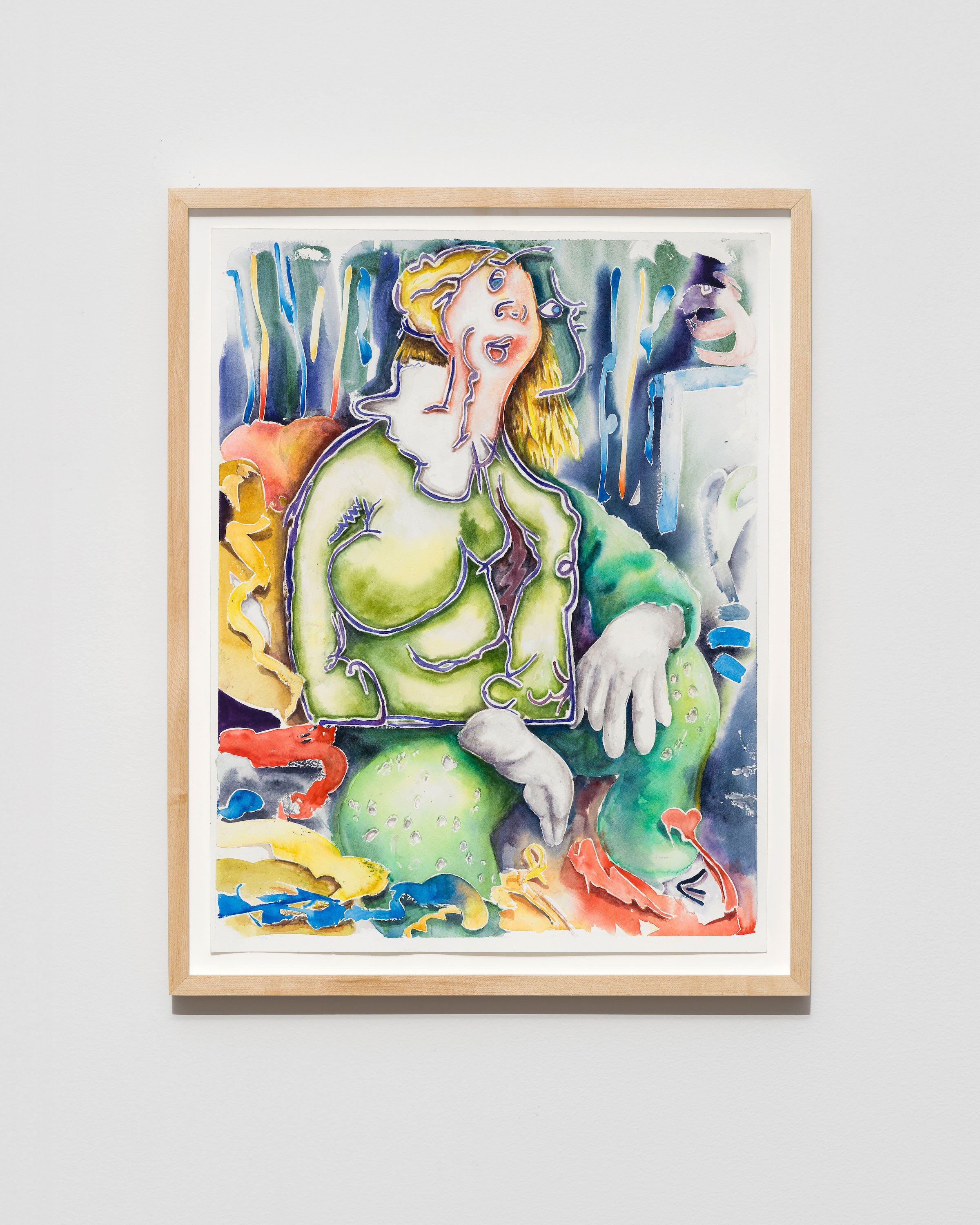 Beth Frey, Transmogrification of the Artist IV, 2025, Watercolour on paper, 19.5 x 15.5 in