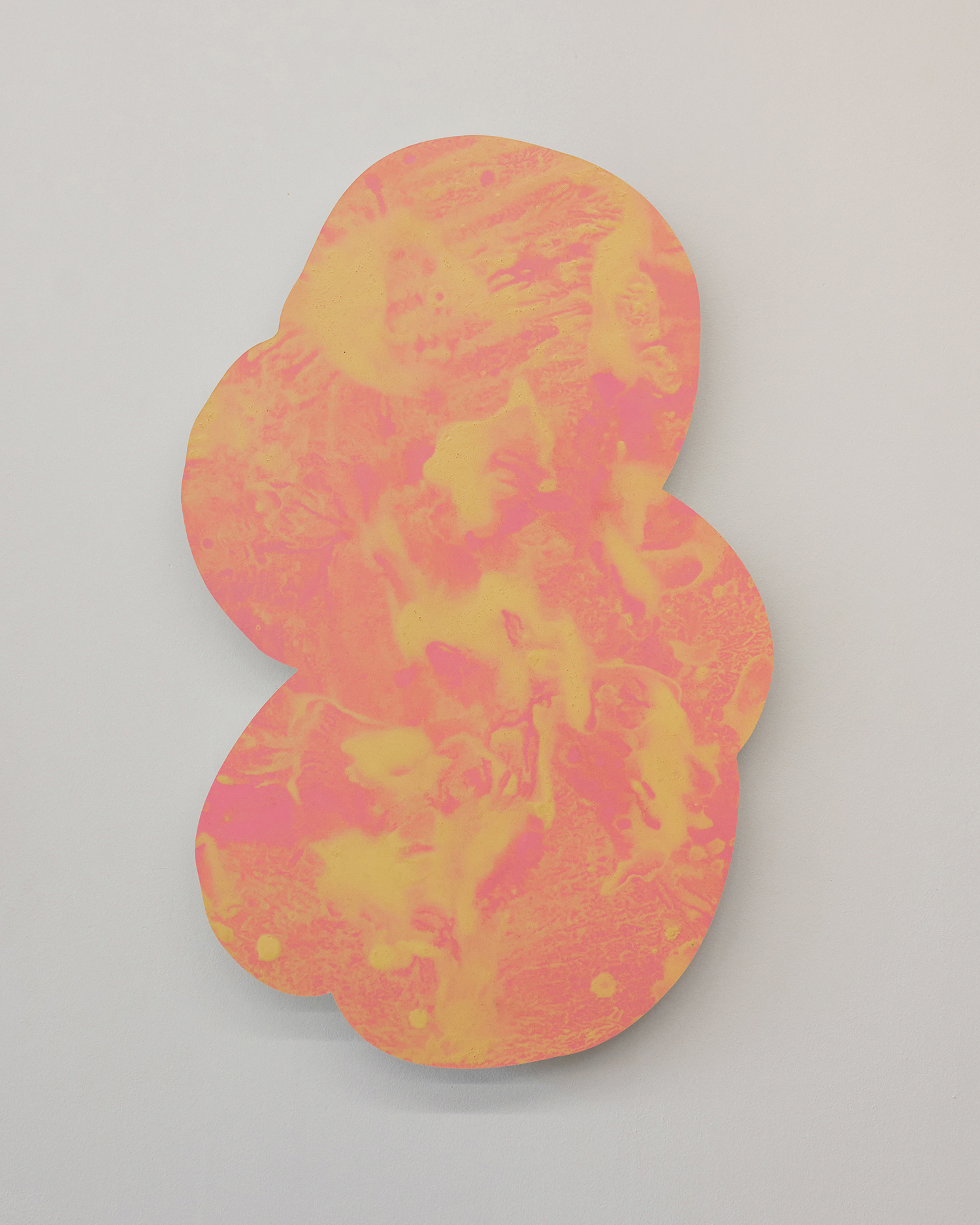 Pollen cloud (bright) 25-10 2025 - raw pine pollen, acrylic, and medium on paper, aluminum support - 64 x 40 x 4 cm.