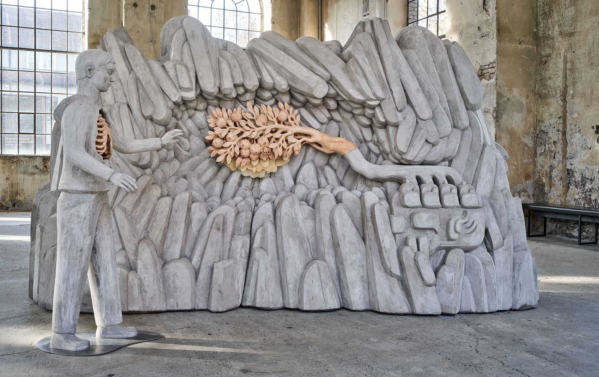 Anna Hulačová, 'Underworld and Confiscation' (2025),  installation view 'Bucolica', Kunstraum Dornbirn, 2025,  Photo Günter Richard Wett, © Anna Hulačová, courtesy  of the artist and hunt kastner, Prague.