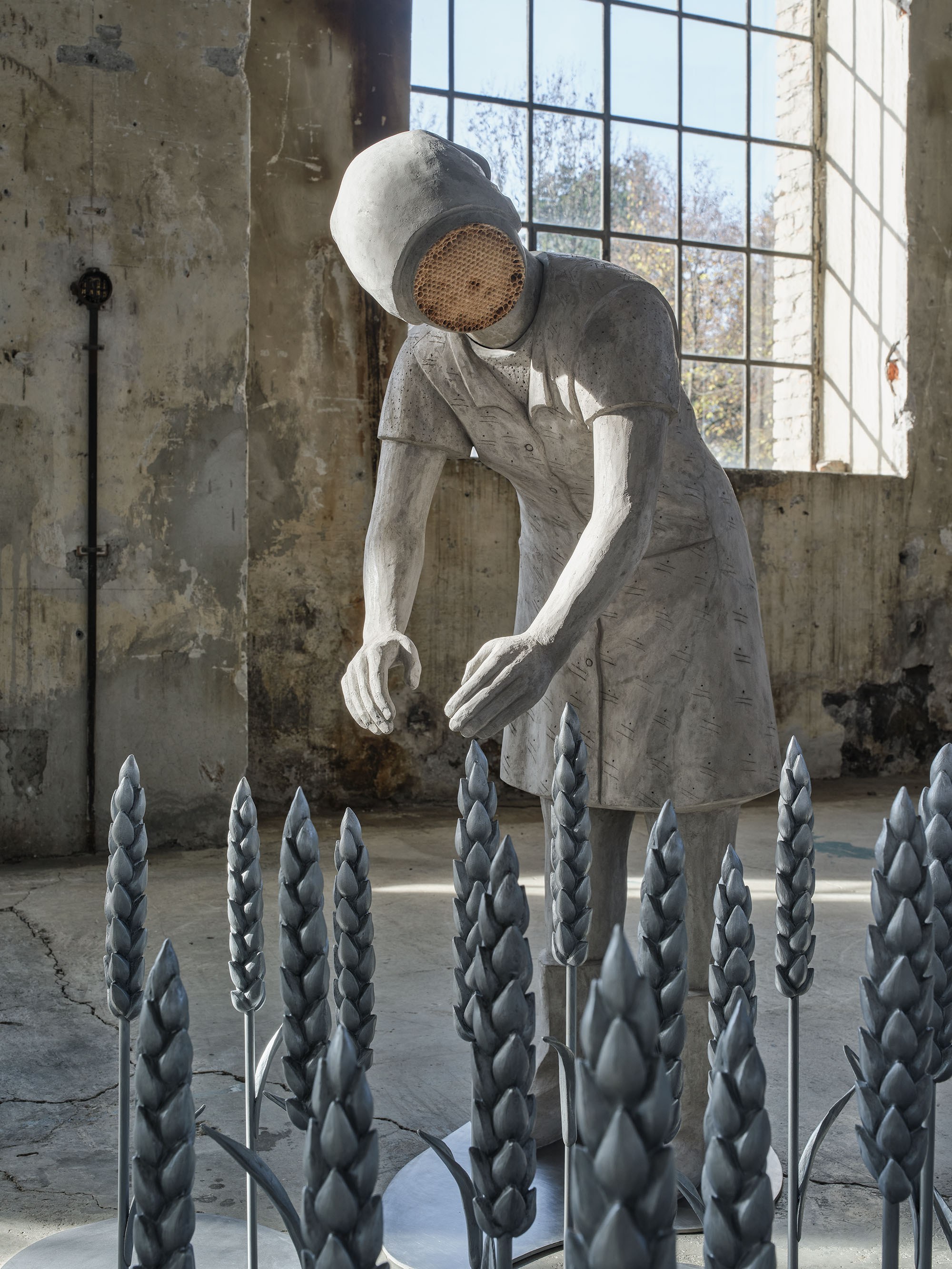 Anna Hulačová, 'Wheat Harvest' (2025), installation view  'Bucolica', Kunstraum Dornbirn, 2025, Photo Günter  Richard Wett, © Anna Hulačová, courtesy of the artist  and hunt kastner, Prague.